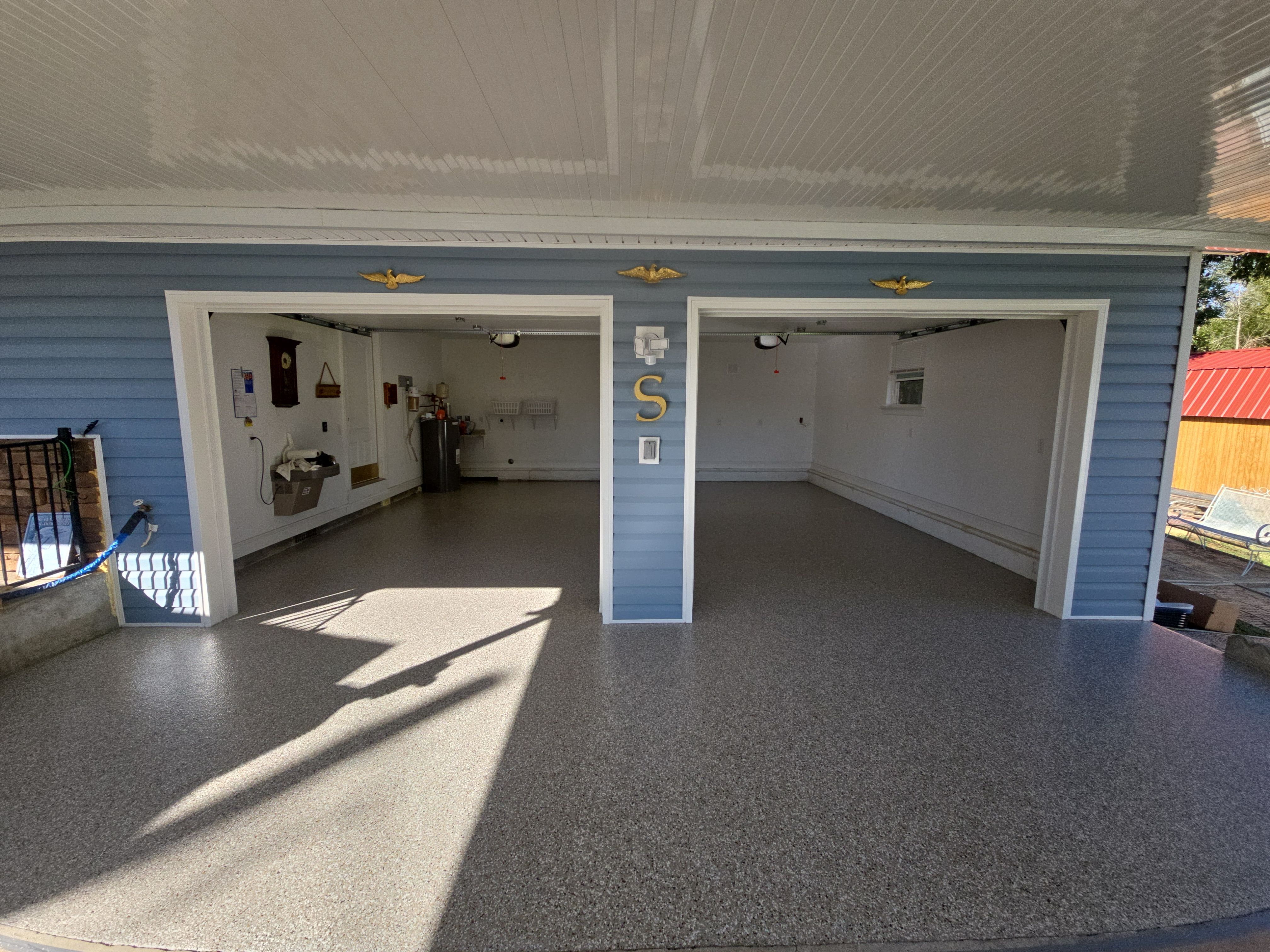 Garage & Patio Transformation Using Creekbed by Elite Floor Solutions