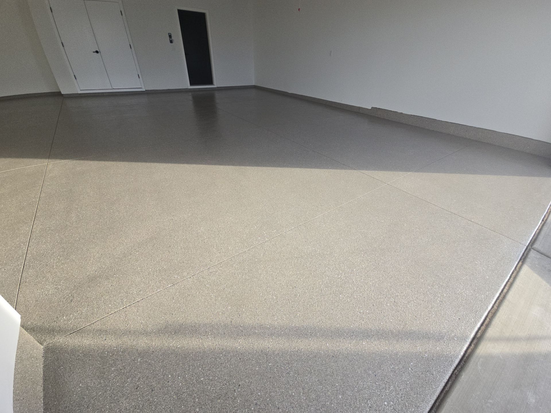 Garage Transformation using Travertine by Croc Coatings, LLC