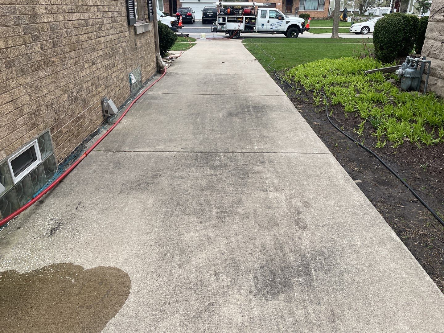 Wood cleaning and staining using Armstrong cloark oil stain by Northern Power Washing LLC.