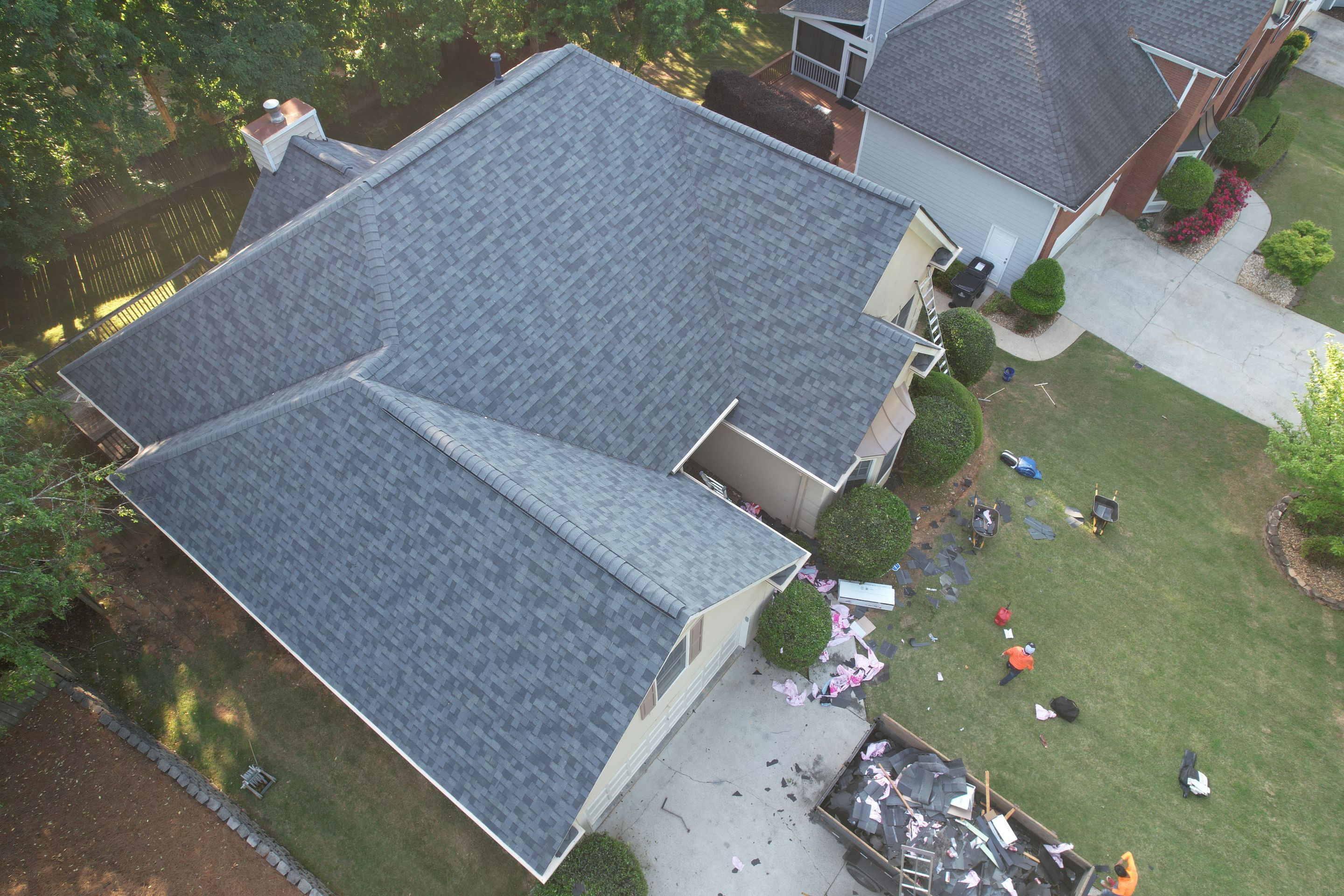 Residential Roof Replacement using Owens Corning Estate Gray by Inspector Roofing and Restoration