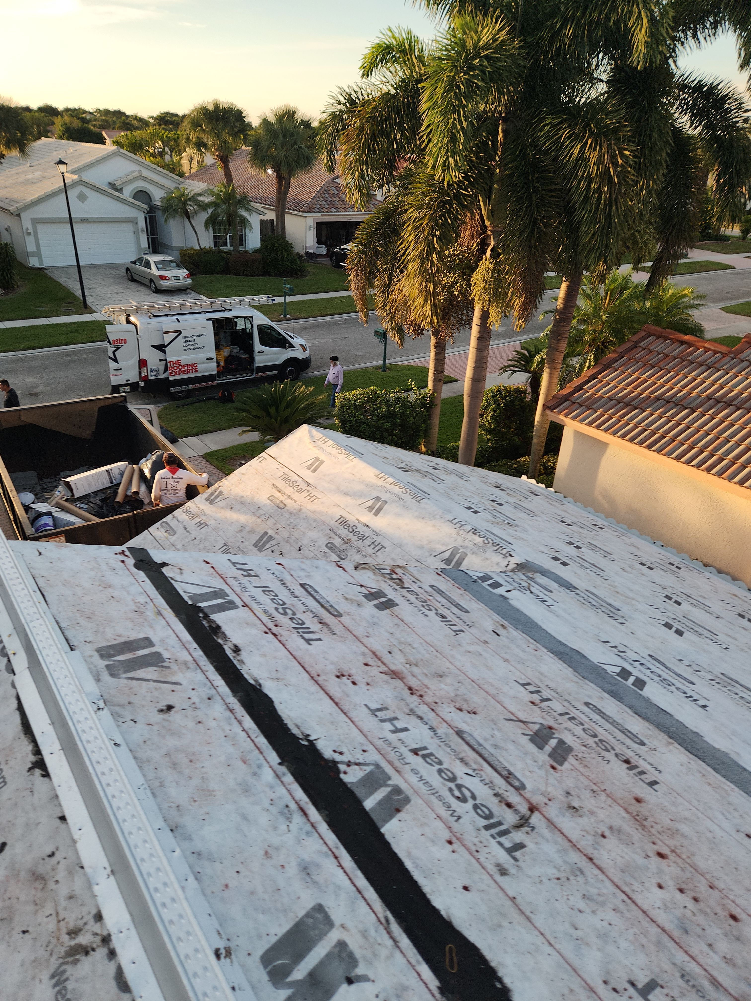 Concrete Tile Roof Replacement and Wood Decking Repair in Boca Raton by Aastro Roofing