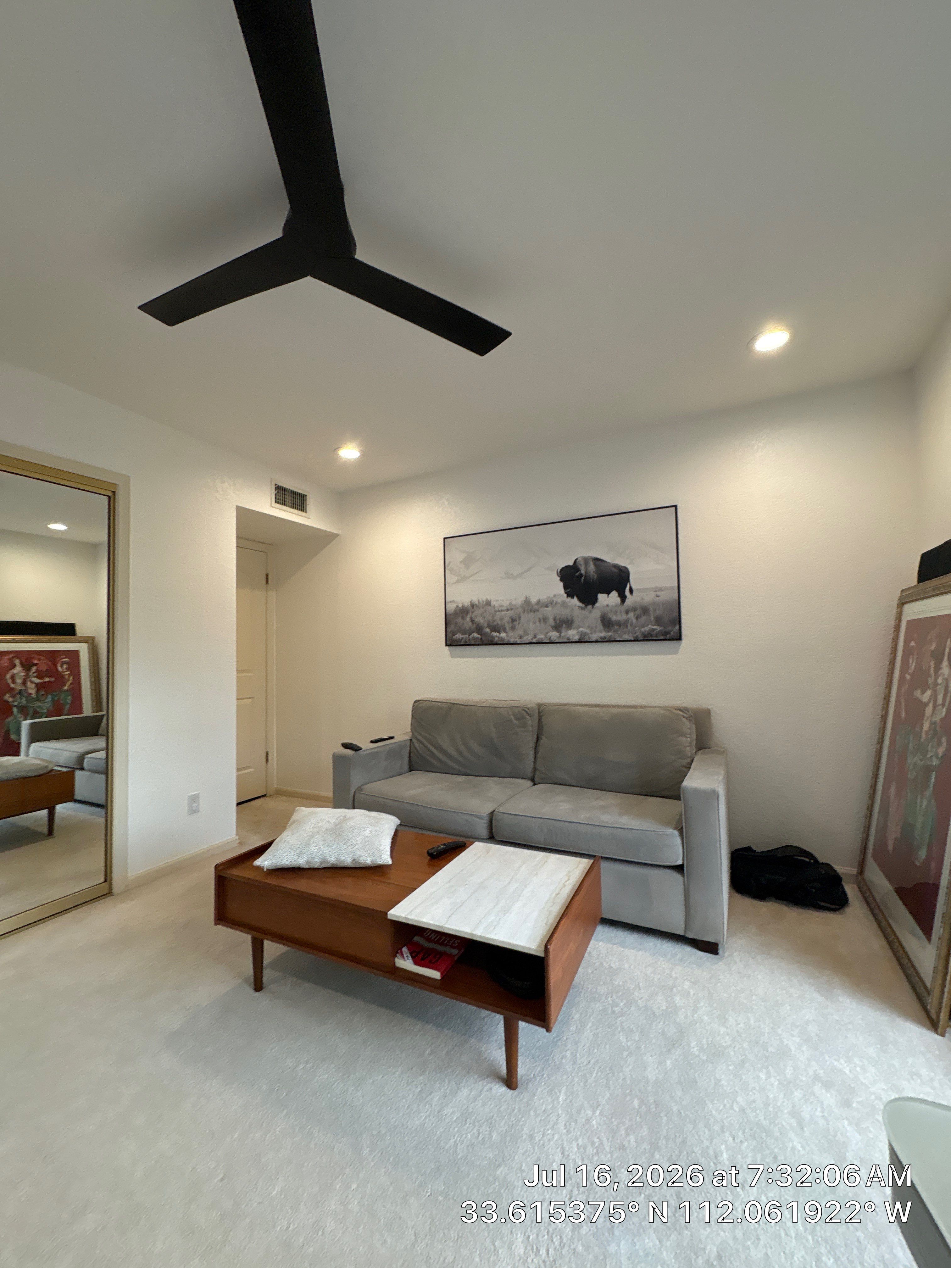 Modern Interior Renovation with Custom Accent Wall and Mirror Installation by CompanyCam Sales Demo