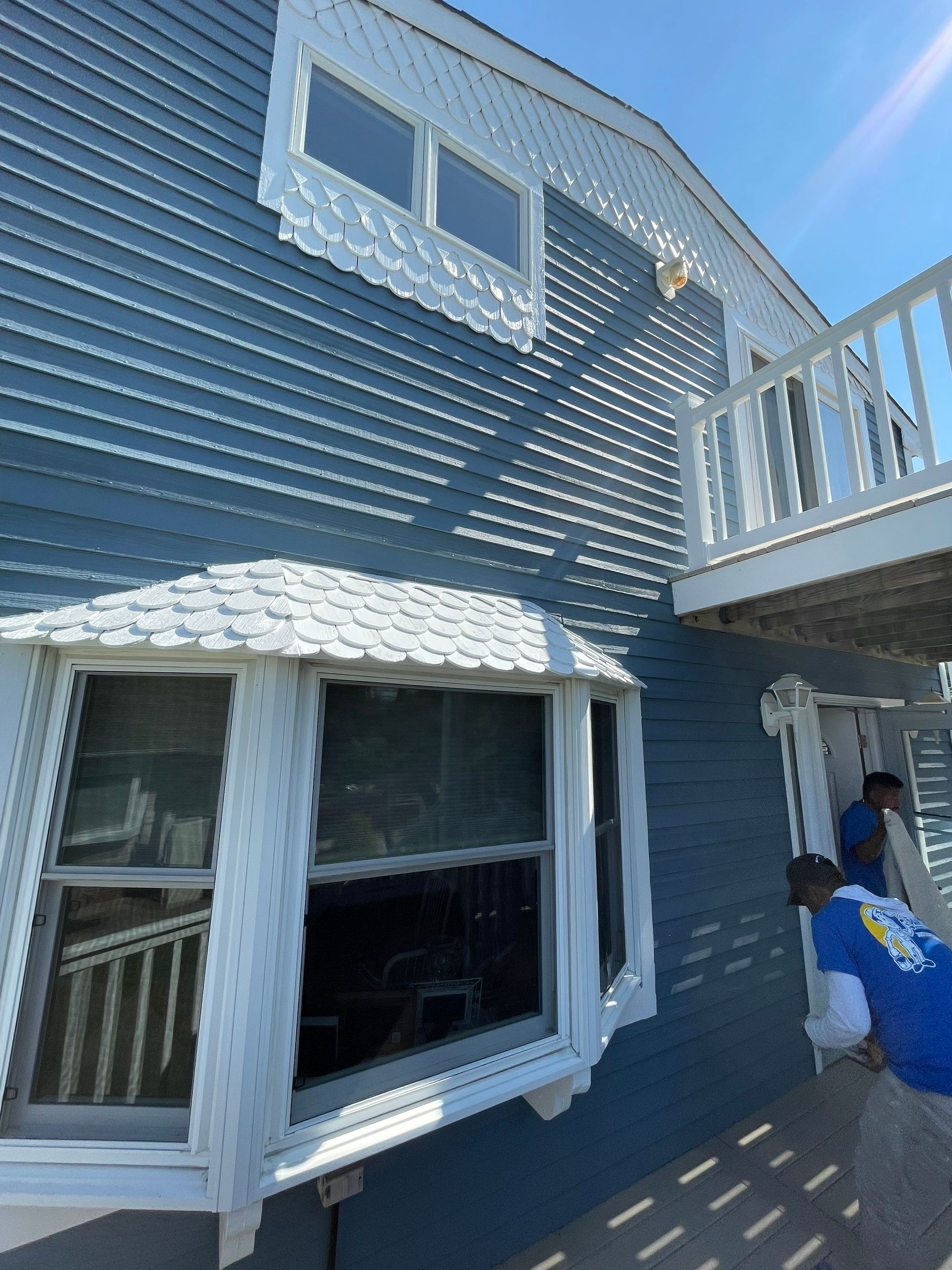 Blue Beach House Exterior Painting in OCNJ by Davis Painting Llc 