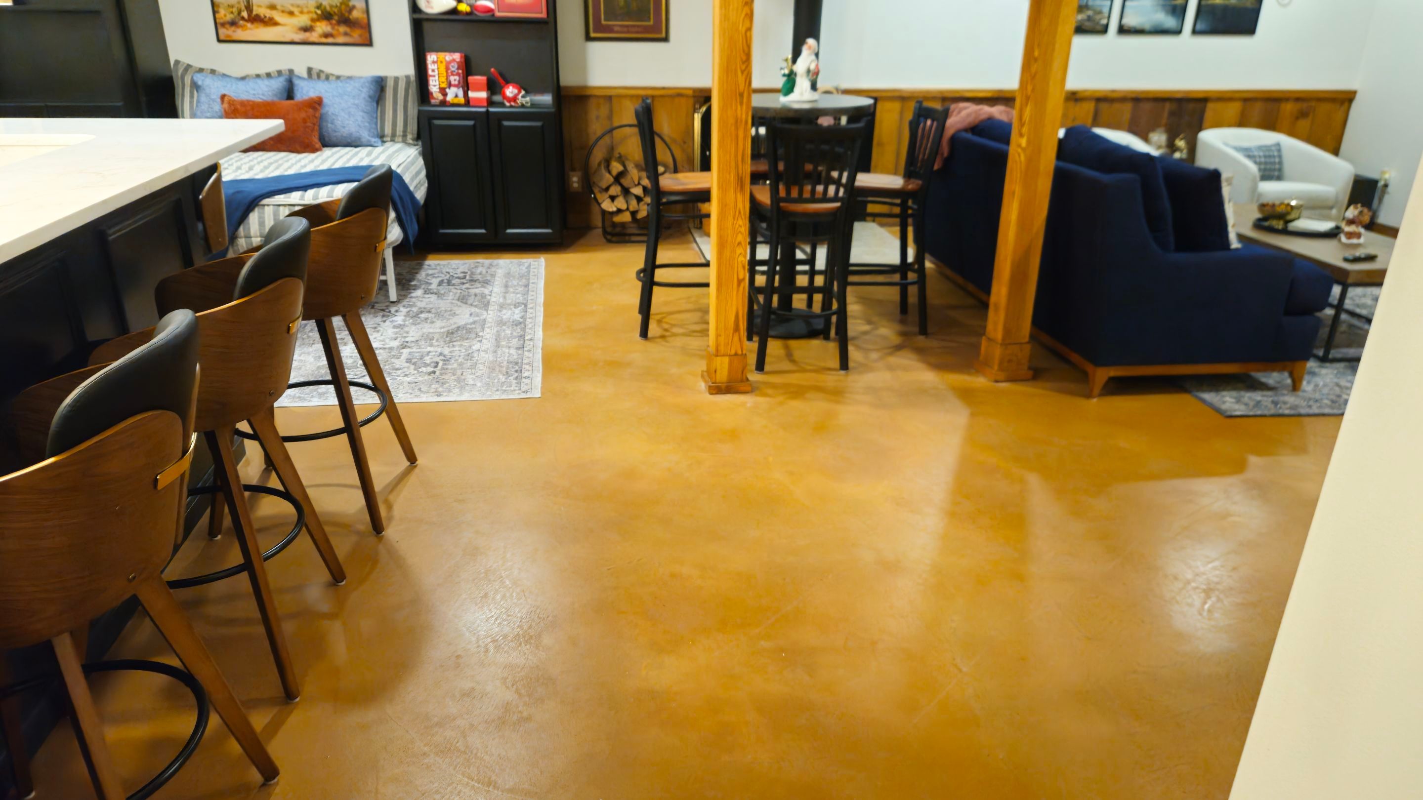 Basement Floor Remodel with Haven Reno KC by Big Red Decorative Concrete, LLC