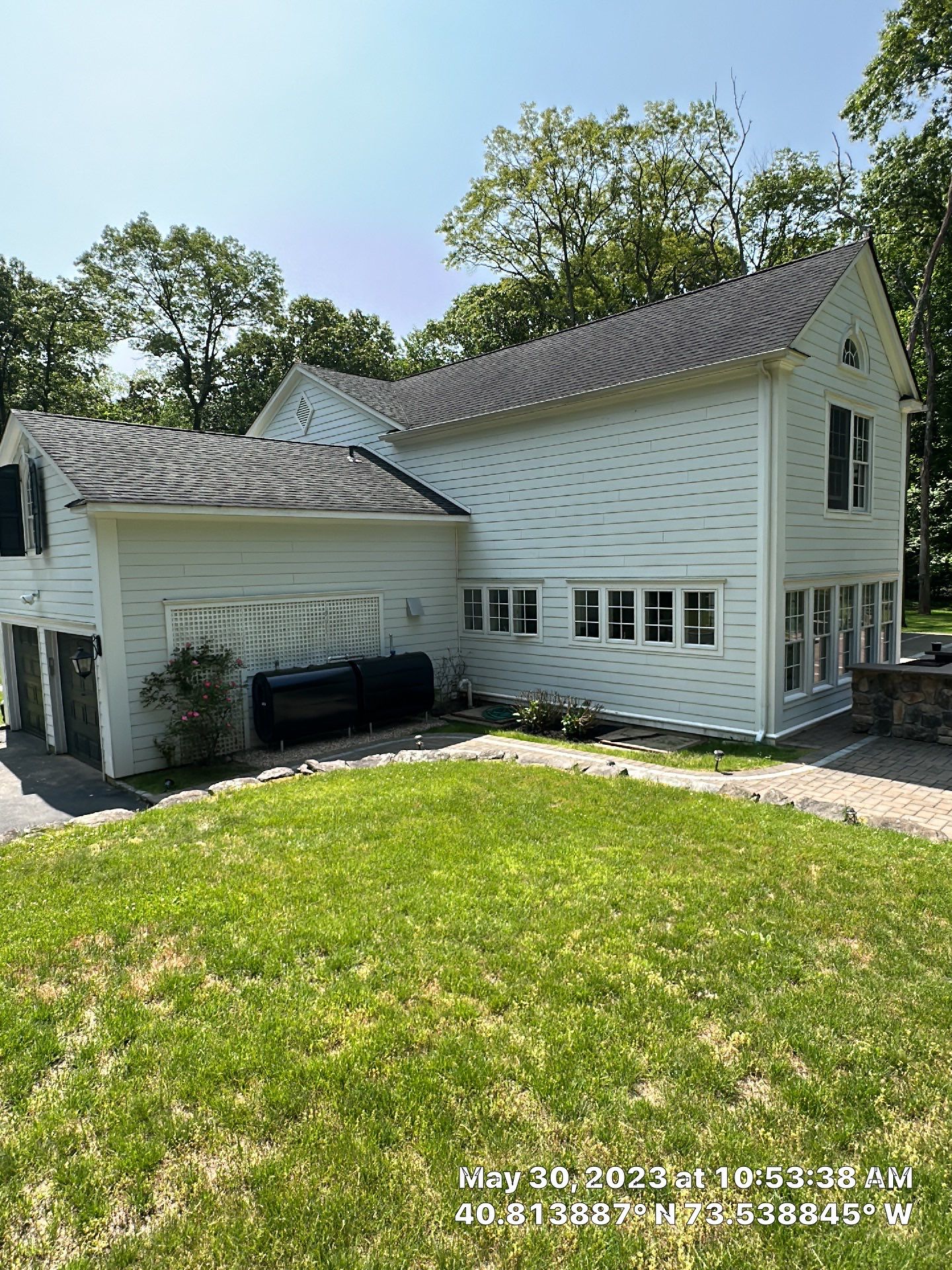 Gutter Installation using 5"white K style seamless gutters and 2x3 white leaders by Above All Gutters 