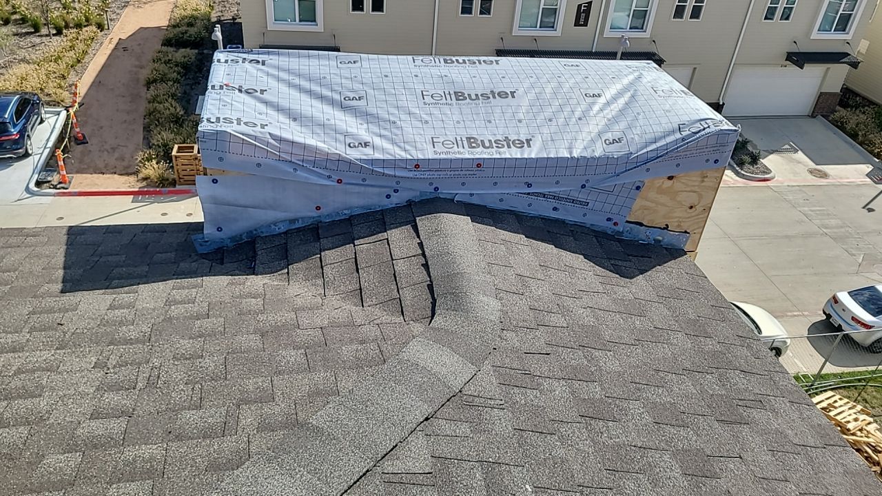 Apartment Roofing Installation using GAF HDZ Shingles, GAF TPO and Pavers in Lewisville, TX by Roof Experts