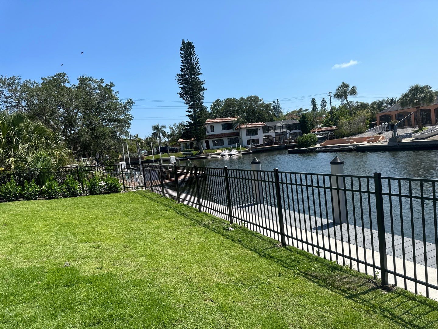 Aluminum Fence Installation using Black 3 Rail Aluminum Fence by Asap fence and gates, LLC