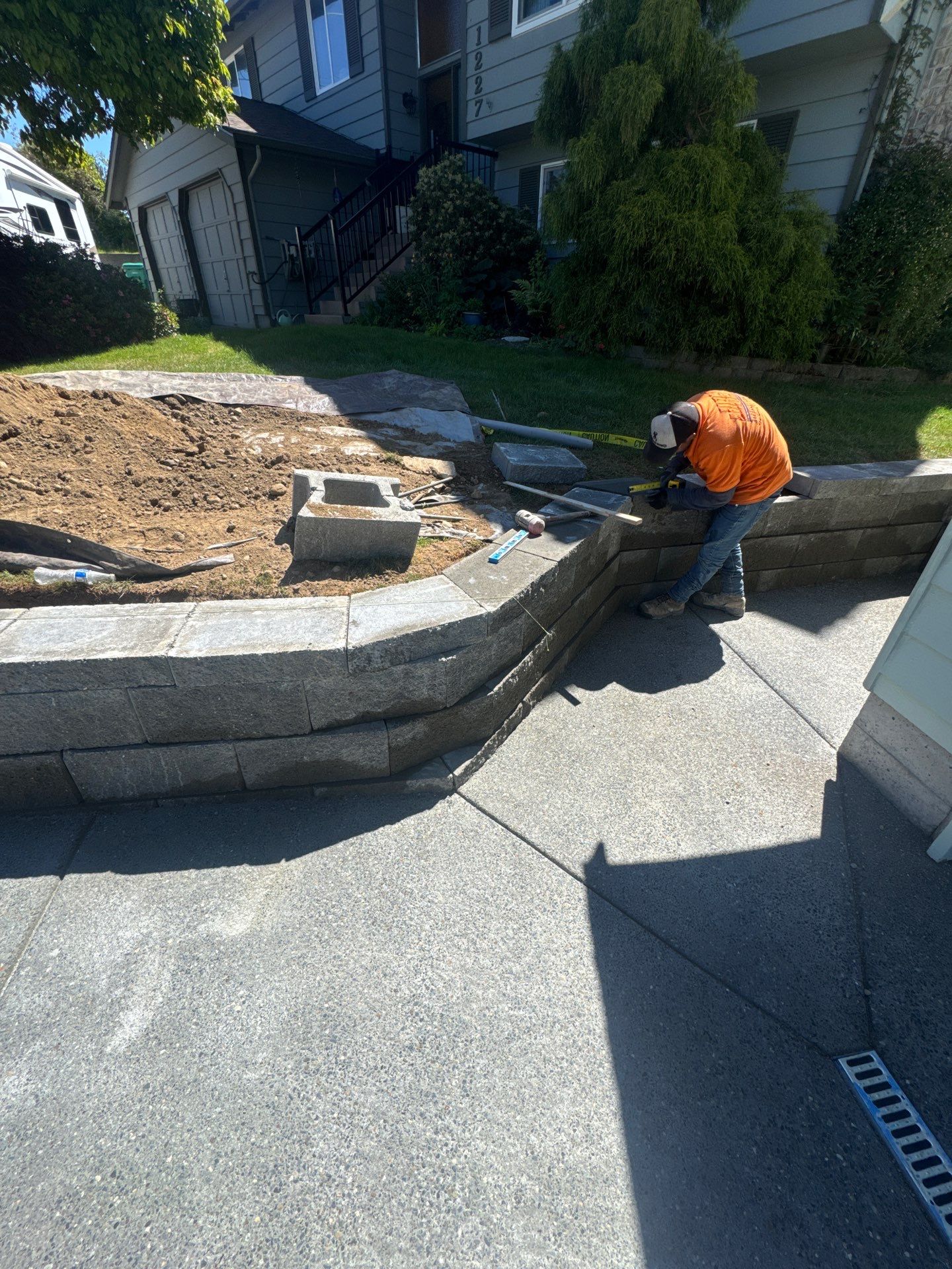 Concrete Patio & Driveway Renovation with Retaining Wall | Seattle  by Jireh Asphalt & Concrete Inc 