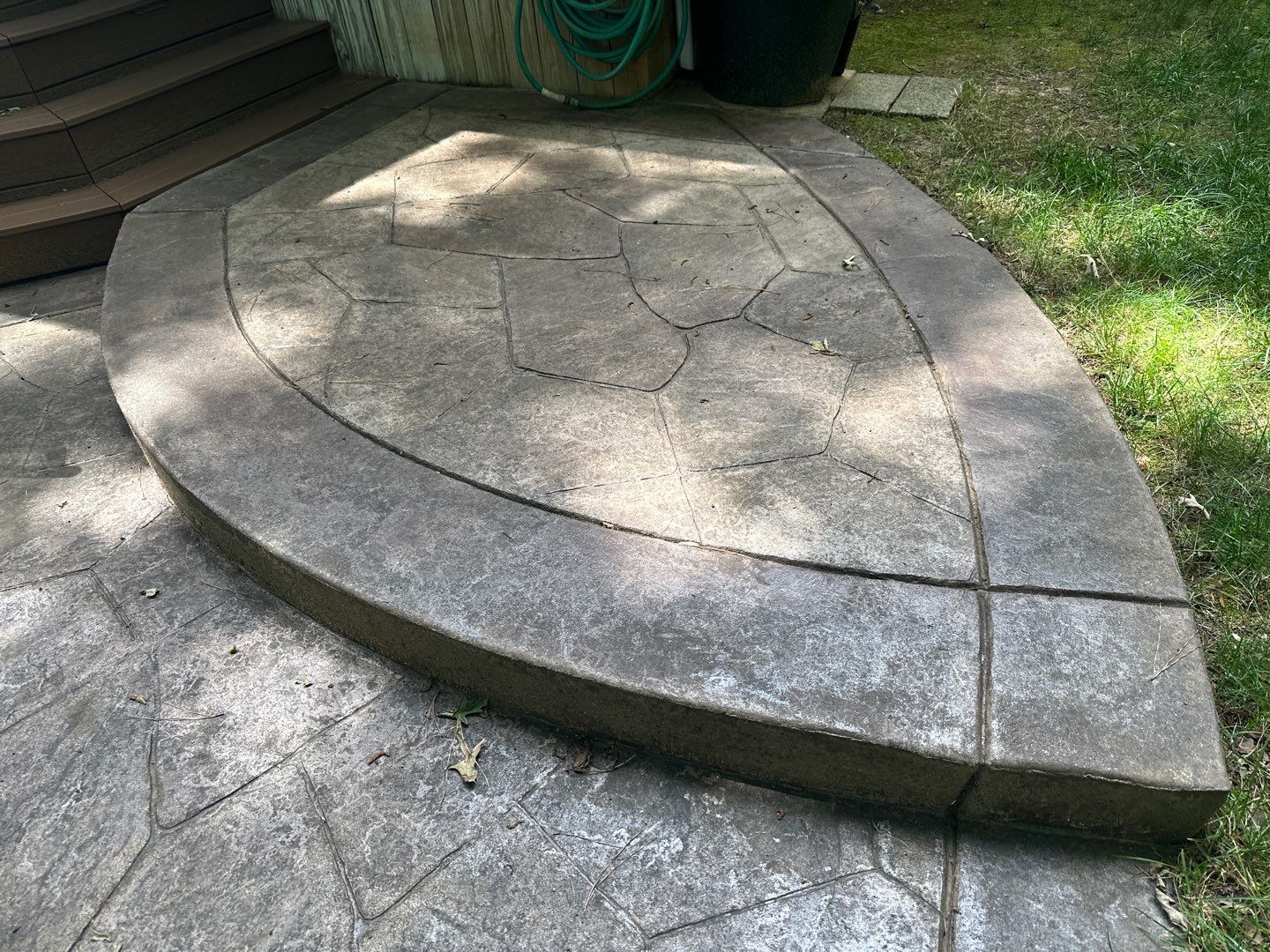 Stamped Concrete and Weathered Deck by DuraSeal