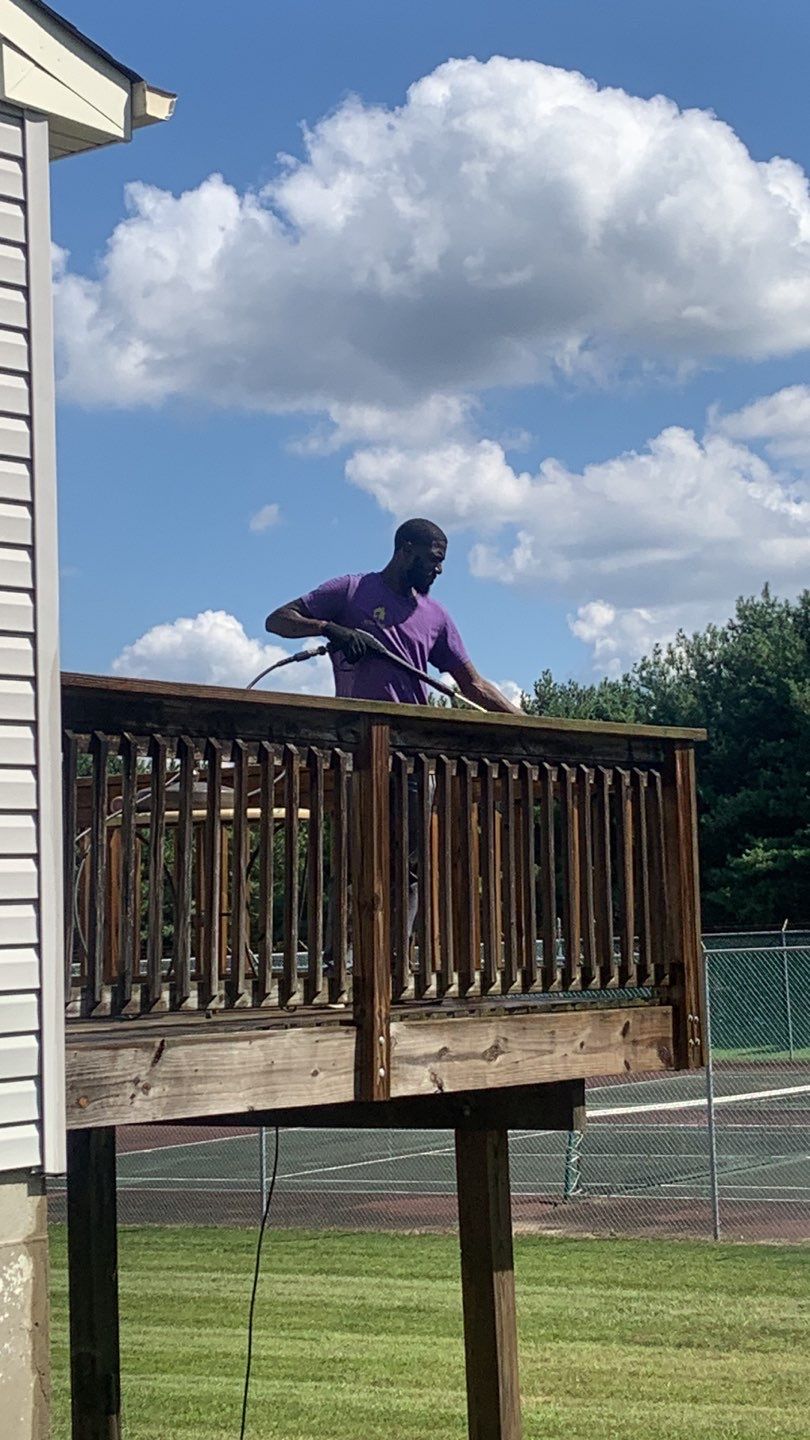 Deck Refinishing using Powerwasher by A1 NERDY HOMES LLC