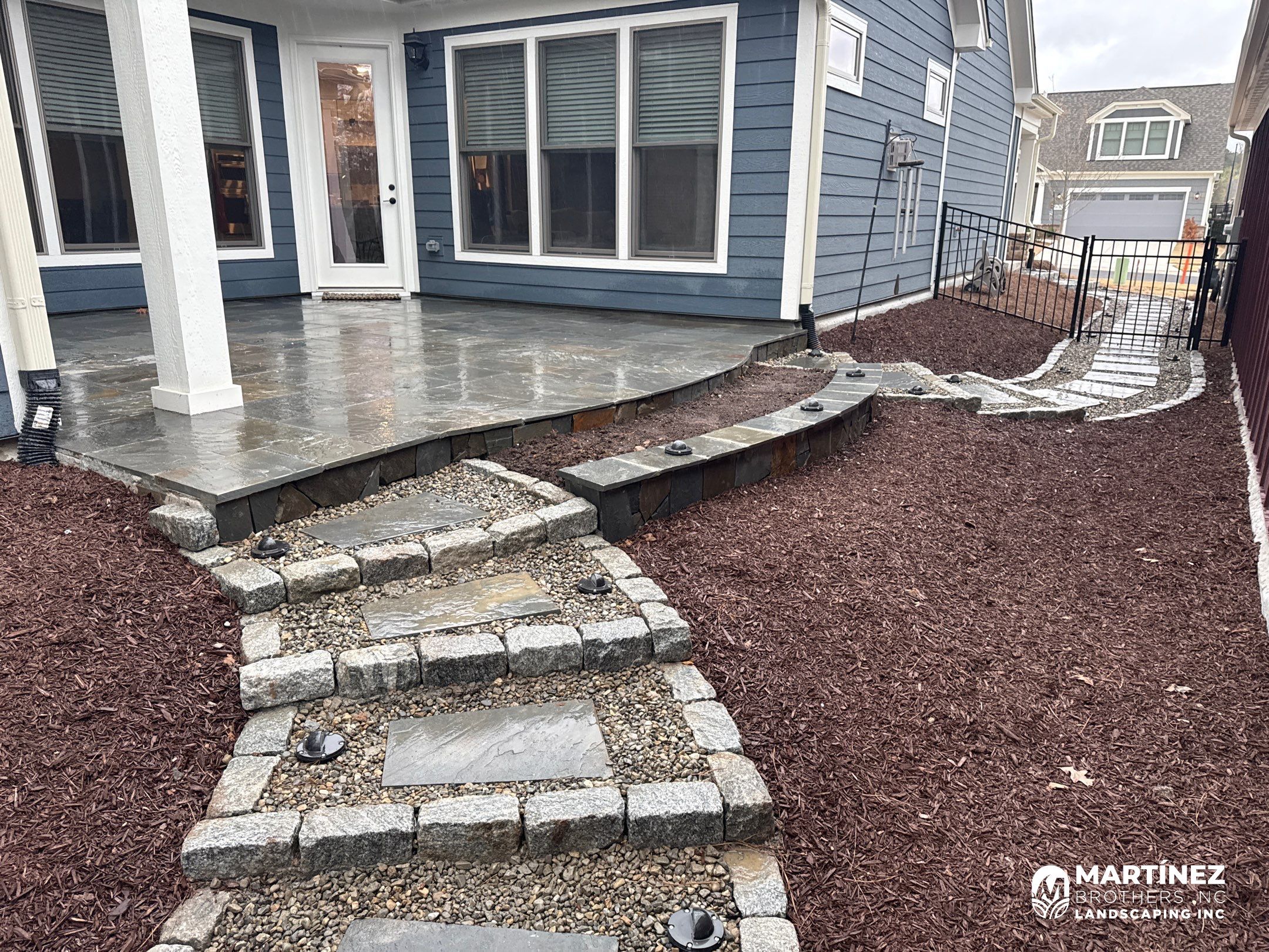 Hardscape lighting in Chapel Hill by Martinez Brother’s Nc Landscaping Inc