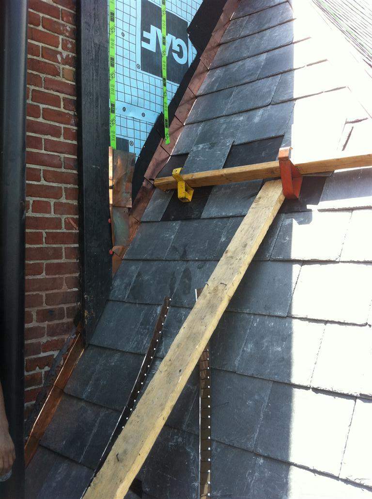 Historic Building ROOF REPLACEMNT with GAF TruSlate  on steep slop and Versico 60mil TPO on flat roof by Gorilla Exteriors Contracting, LLC