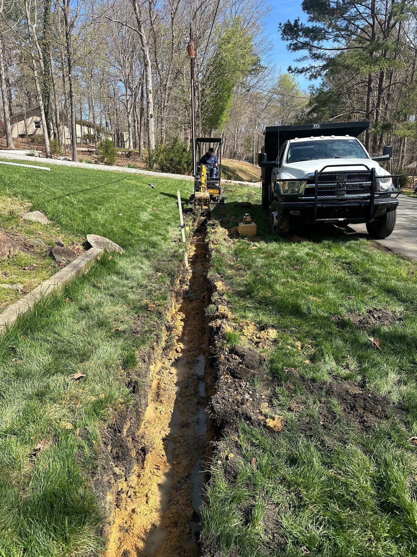Foundation drainage system in Durham by Martinez Brother’s Nc Landscaping Inc