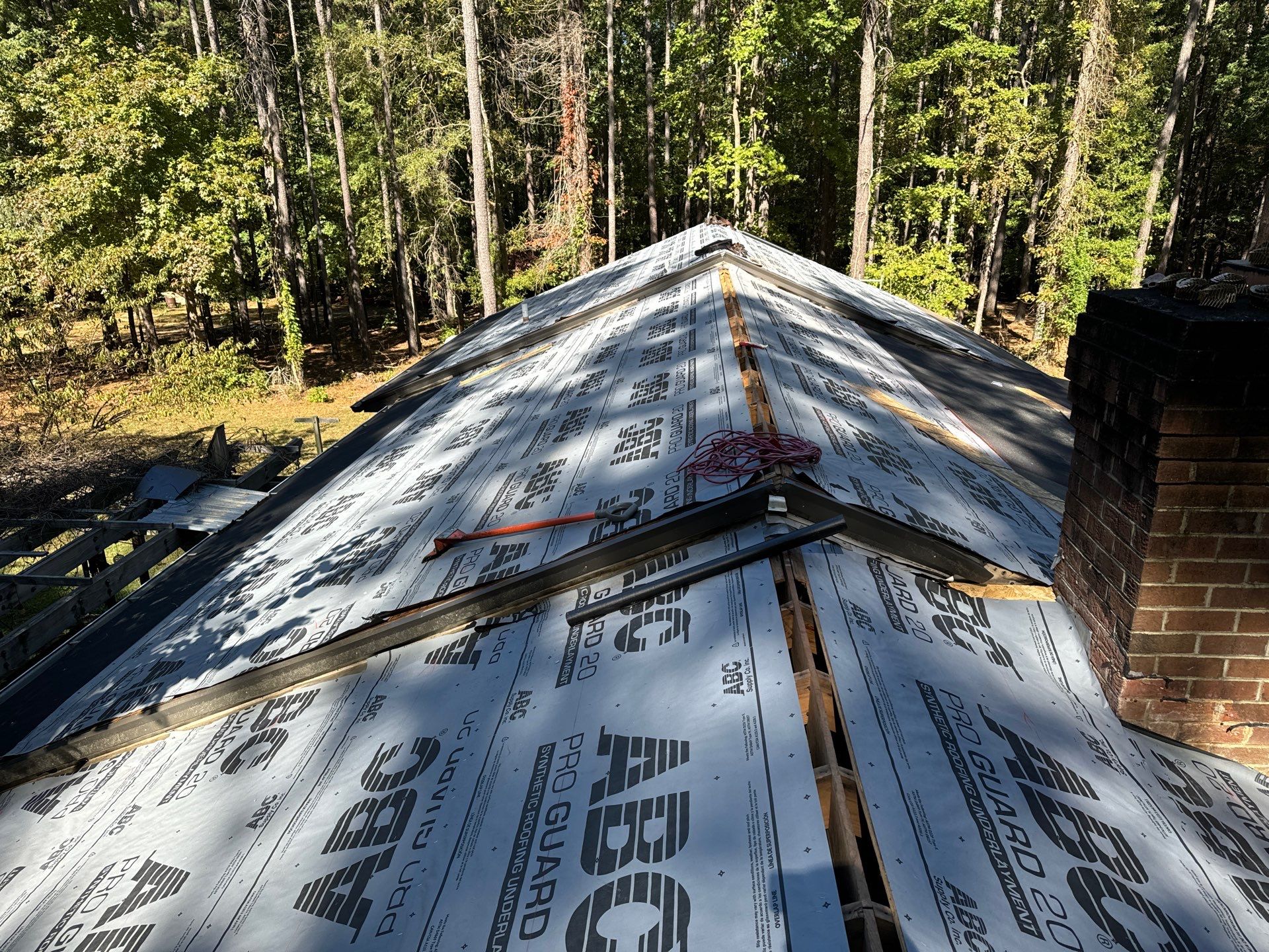Architectural Shingle Roof Replacement and Chimney Flashing in Amelia Court House by Cade Construction