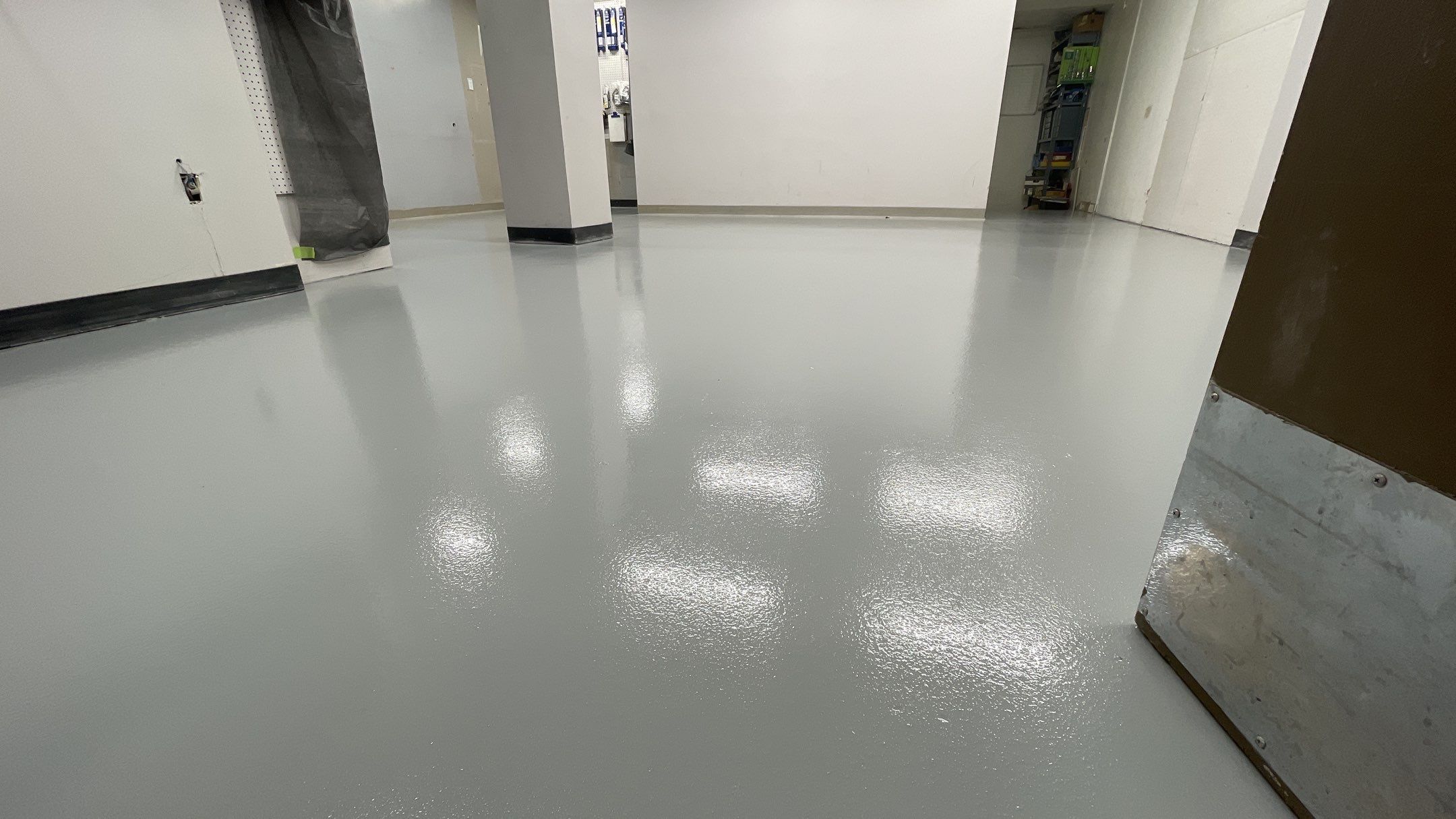 Commercial Flooring using Solid Haze Grey by Croc Coatings, LLC