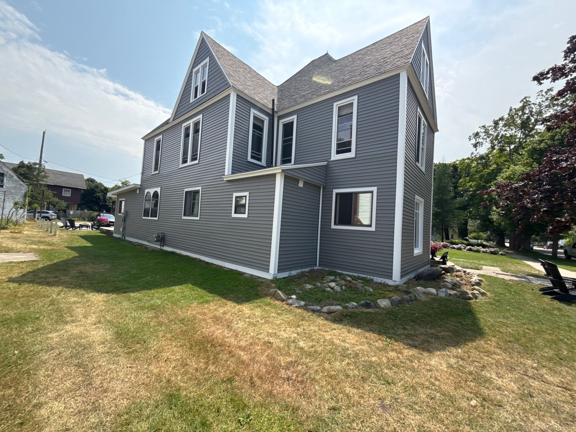 Complete Gutter and Downspout Installation in Charlevoix by Rainbow Seamless Systems