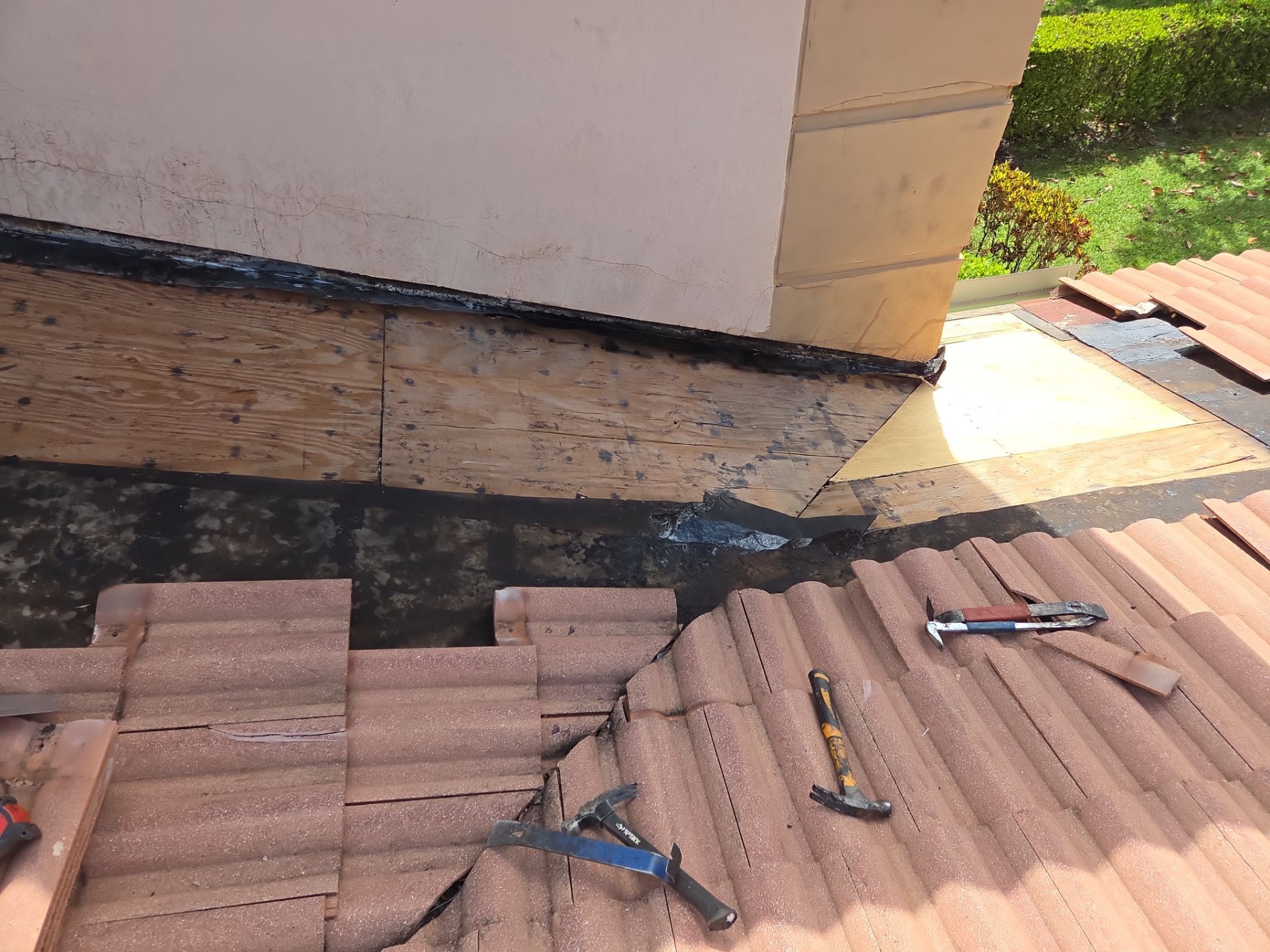 Clay Tile Roof Repair and Plywood Decking Replacement in Boynton Beach by Aastro Roofing
