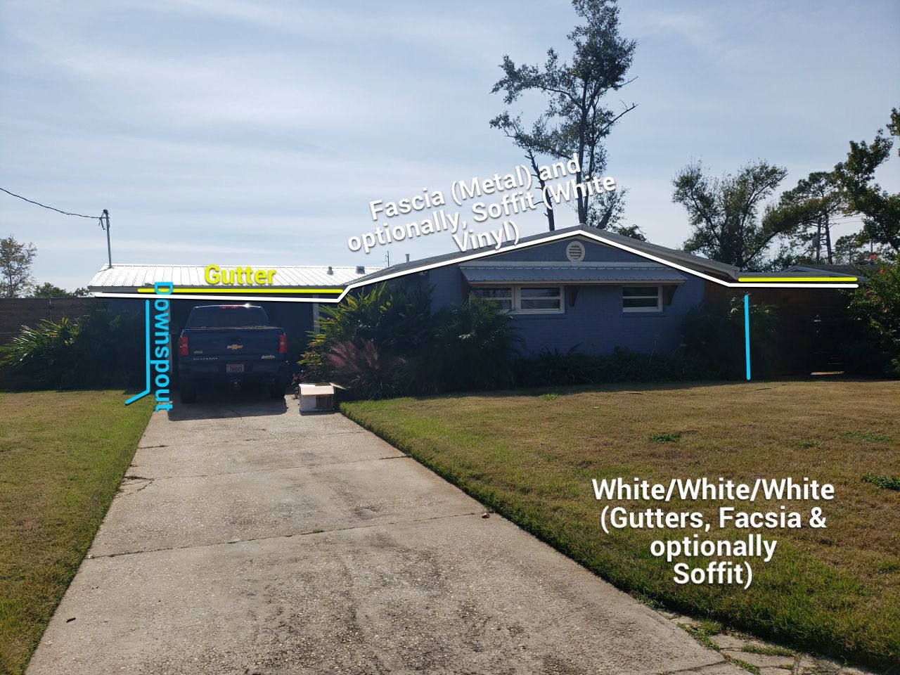 Gutter Installation using K-Style Seamless Gutters and Soffit and Fascia Replacement by Gutter Professors