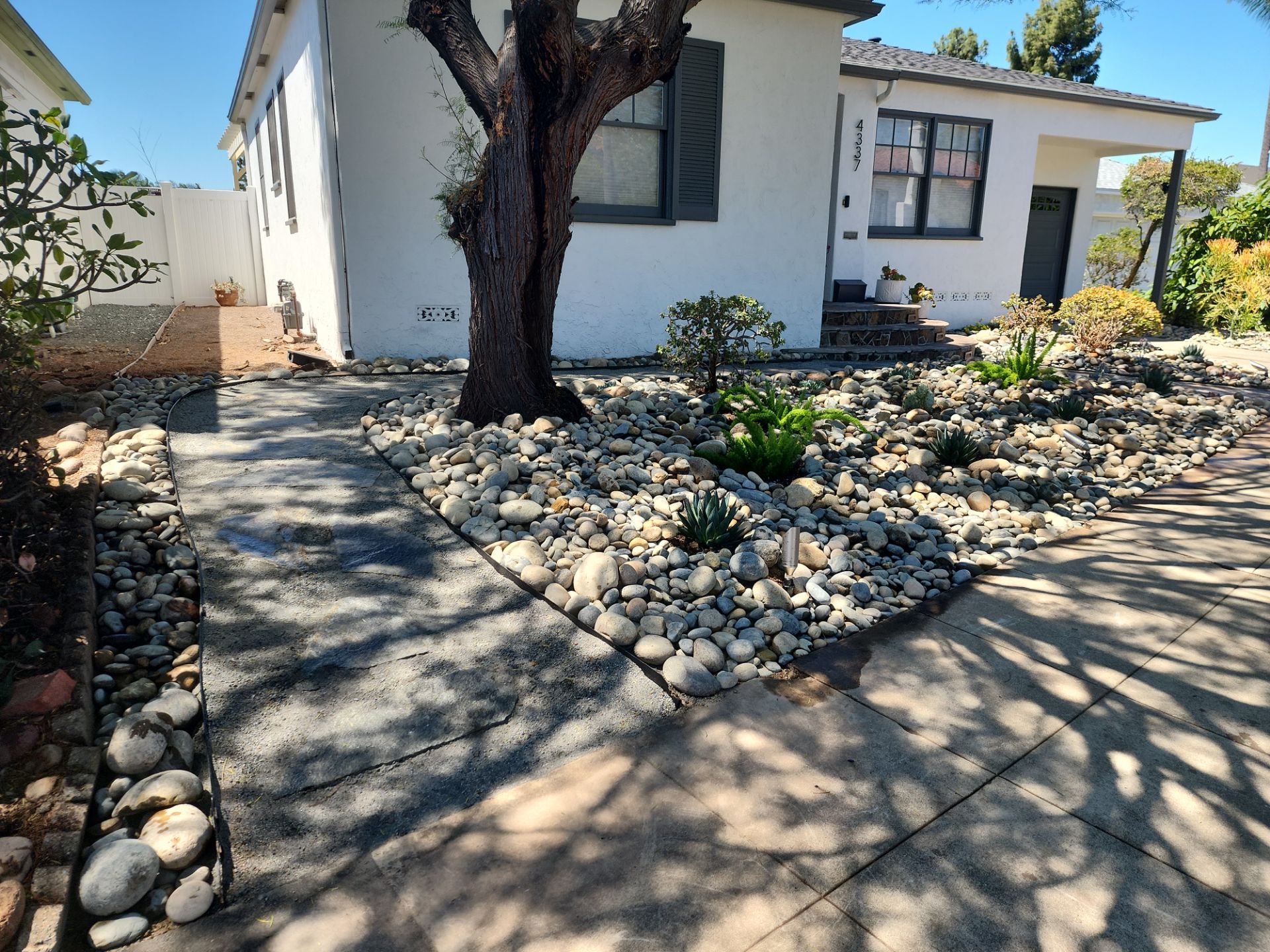 Xeriscape Transformation with River Rock and Irrigation in San Diego by Yard Techs