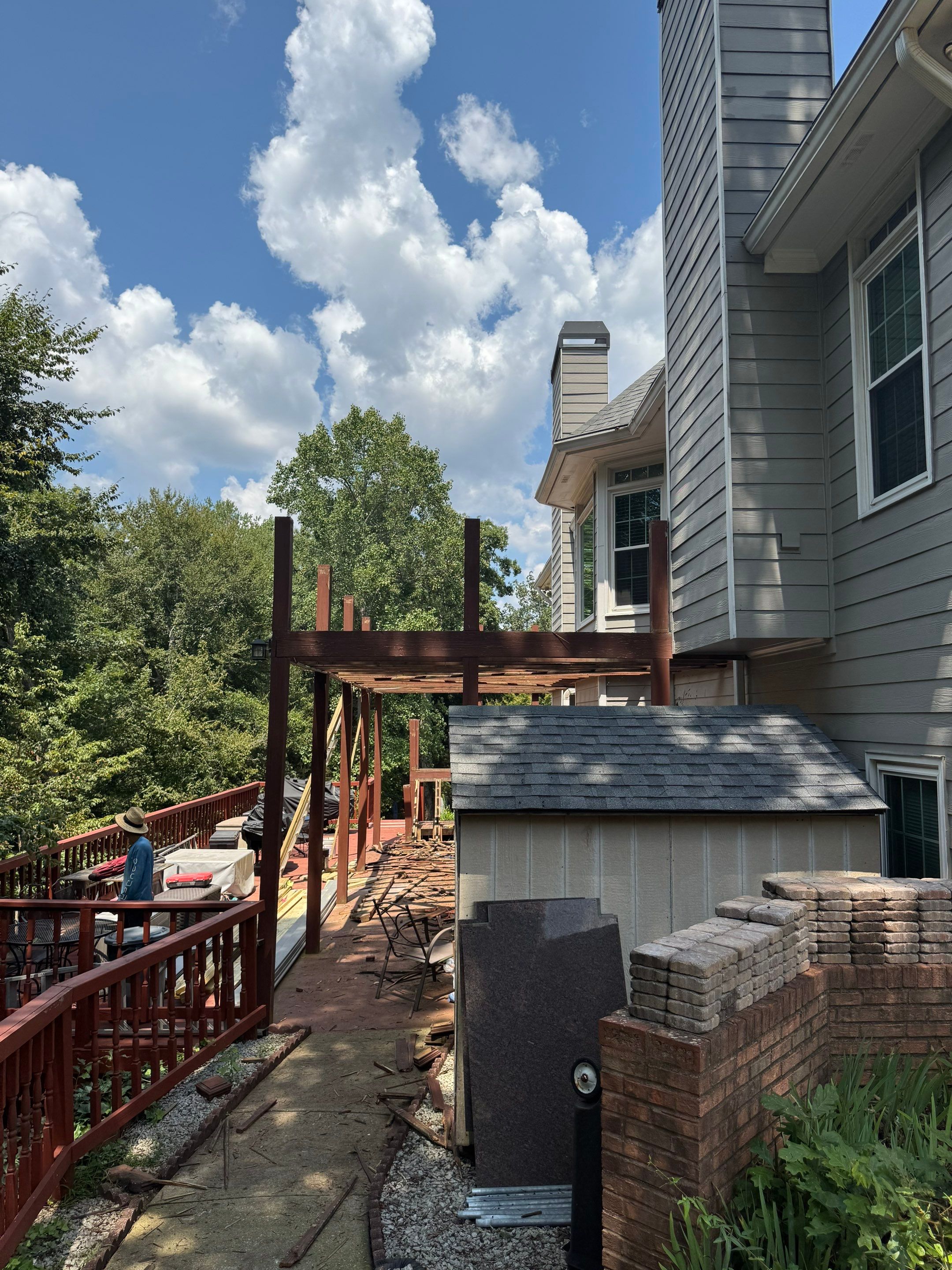 Multi-Level Composite Deck and Staircase Installation in Stonecrest by Swift Home Renovations