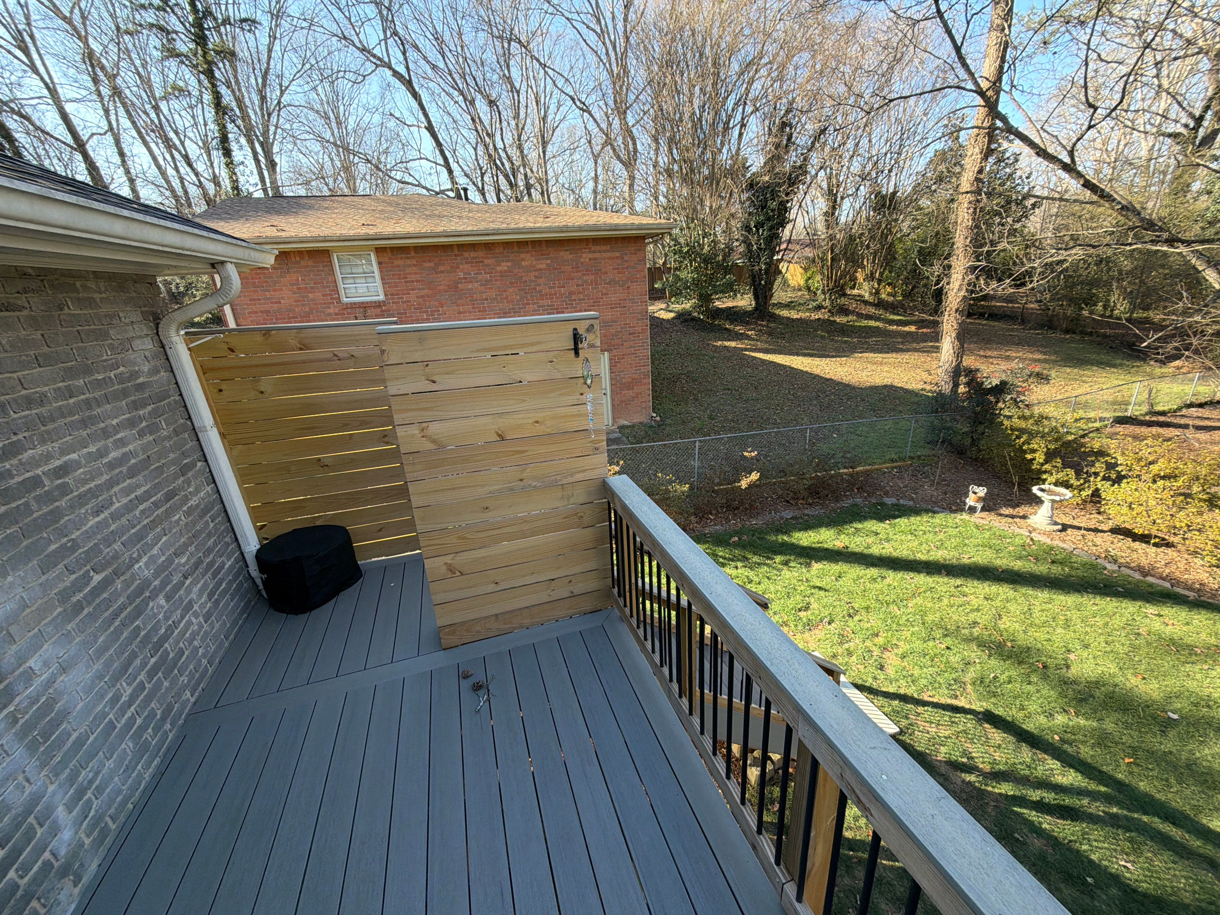 James Hardie Siding Replacement, Trex Railing Install, Exterior Painting, and Staining in Stone Mountain, GA by Nelson Exteriors 