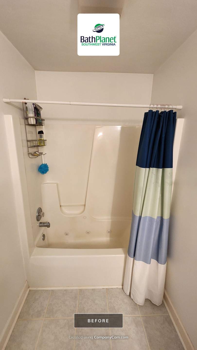 Tub to Shower in Madiera Granite by BathPlanet SW Virginia