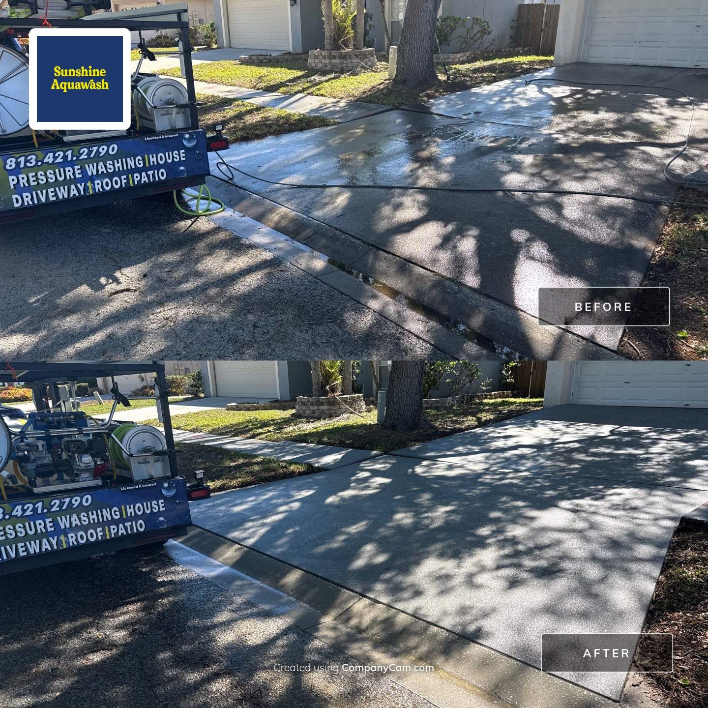 Concrete Driveway & Sidewalk Cleaning ā Peppermill IV at Providence Lakes, Brandon, FL by Sunshine AquaWash