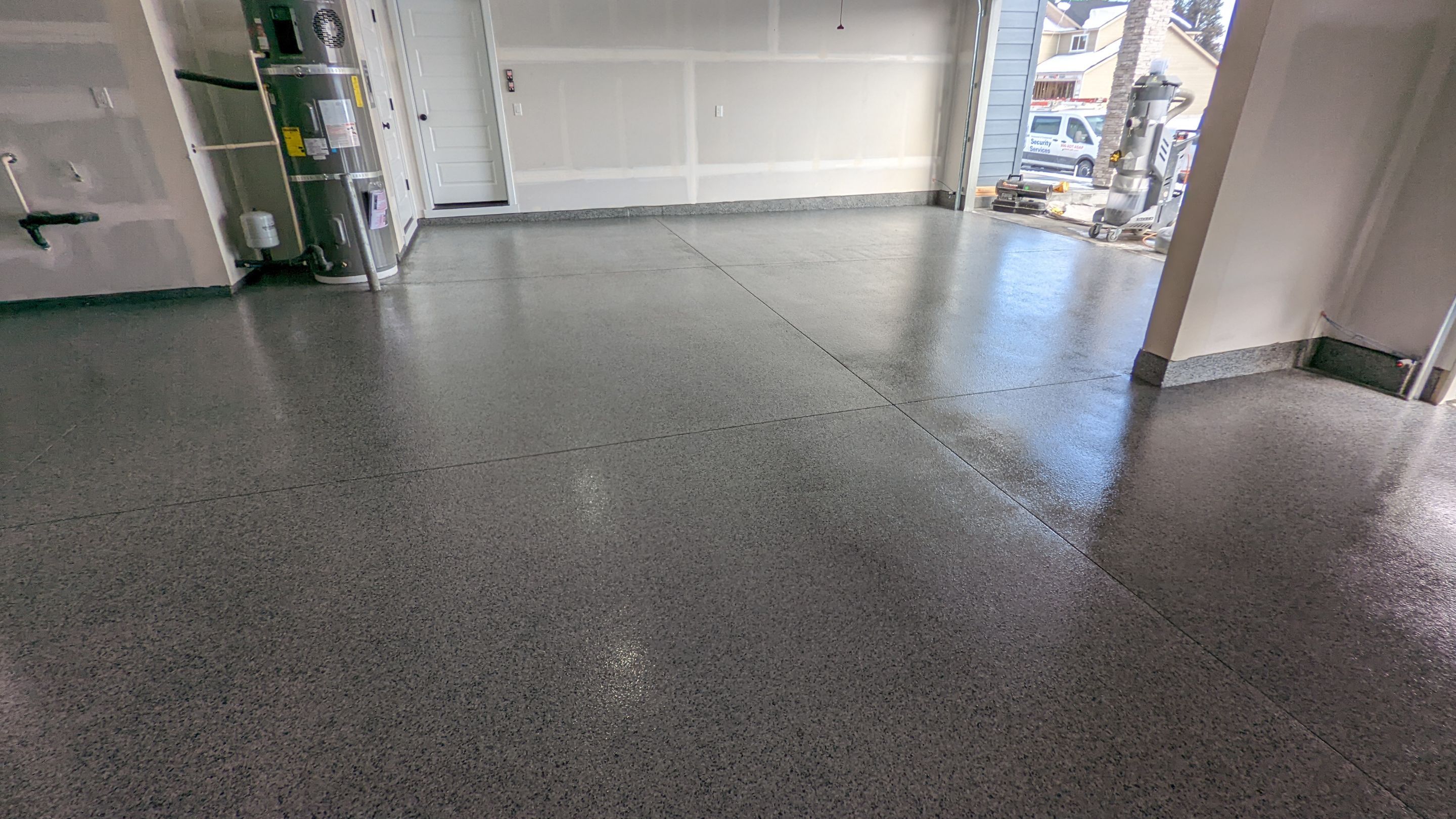 Garage Transformation using Nightfall and the Penntek Evolution System by Croc Coatings, LLC