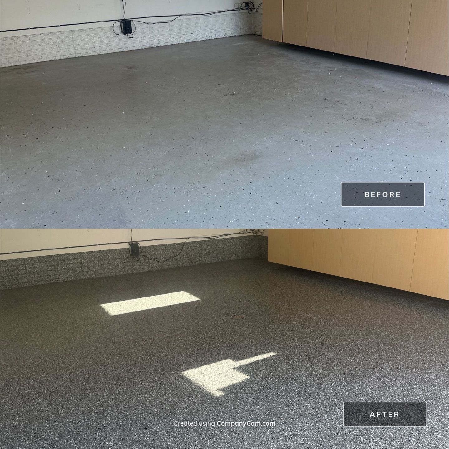 FLEXING 💪 on the Old Epoxy Coating with a Polyaspartic Coating Built to Last 💪  by Revival Concrete Coatings, LLC