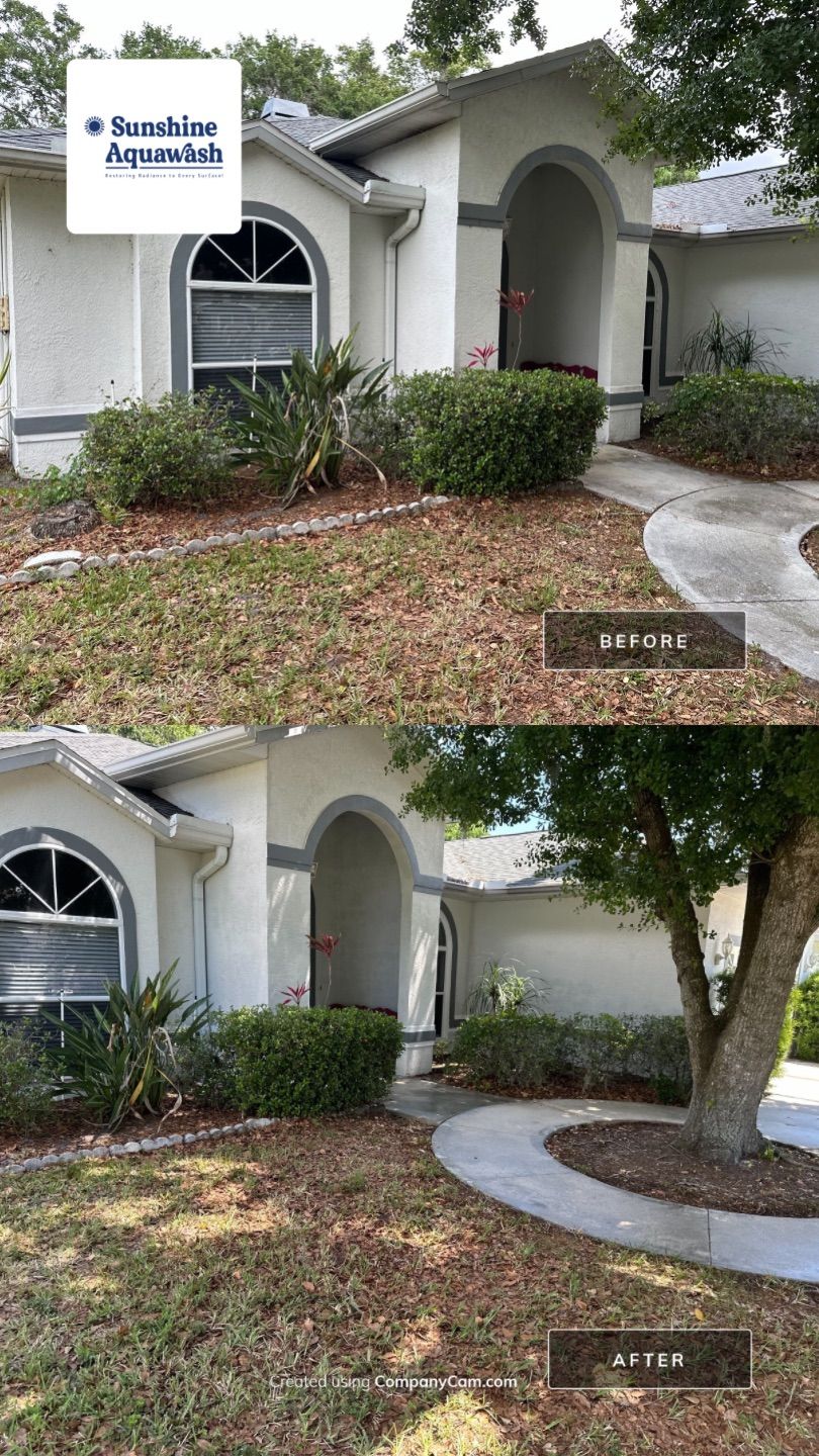 1-Story House Wash, Driveway, Patio/Lanai & Screen Enclosure Cleaning in Oakley Community, Ellenton, FL | Sunshine AquaWash by Sunshine AquaWash
