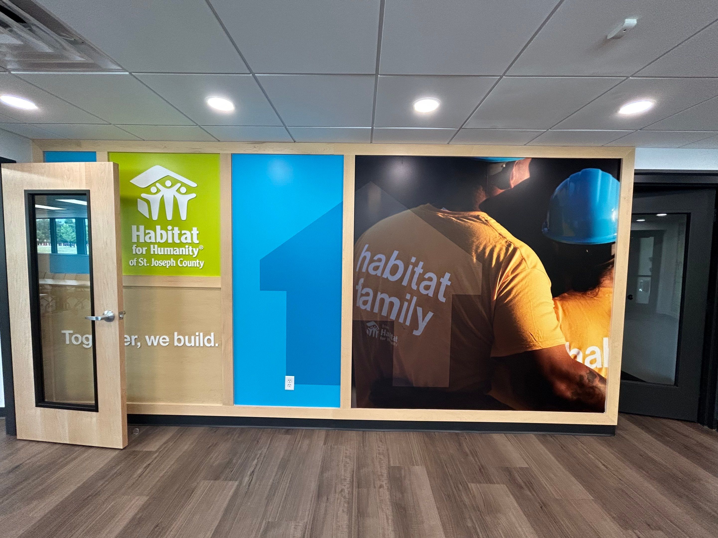 Custom Environmental Graphics and Comprehensive Signage in Mishawaka by Hayes Design co