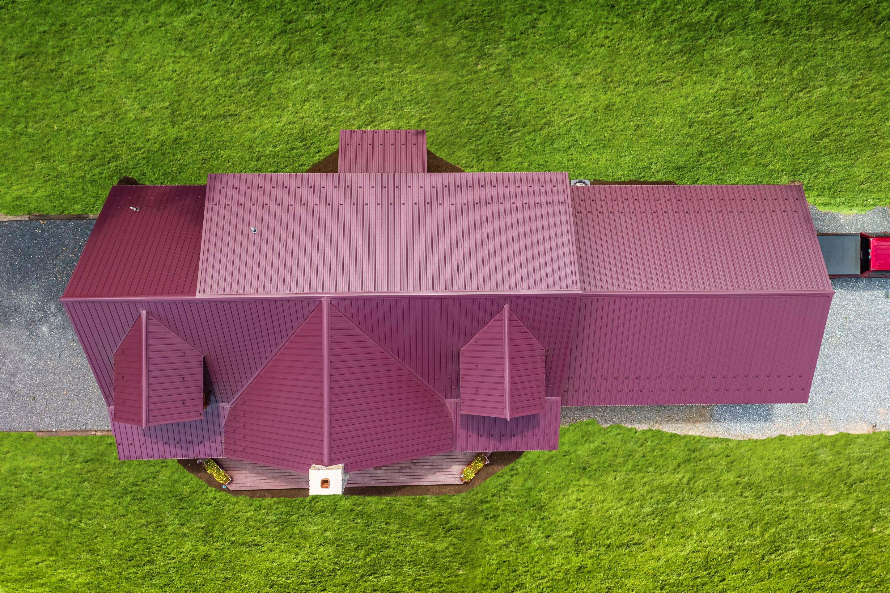 Metal Roof-burgundy by Esh Builders