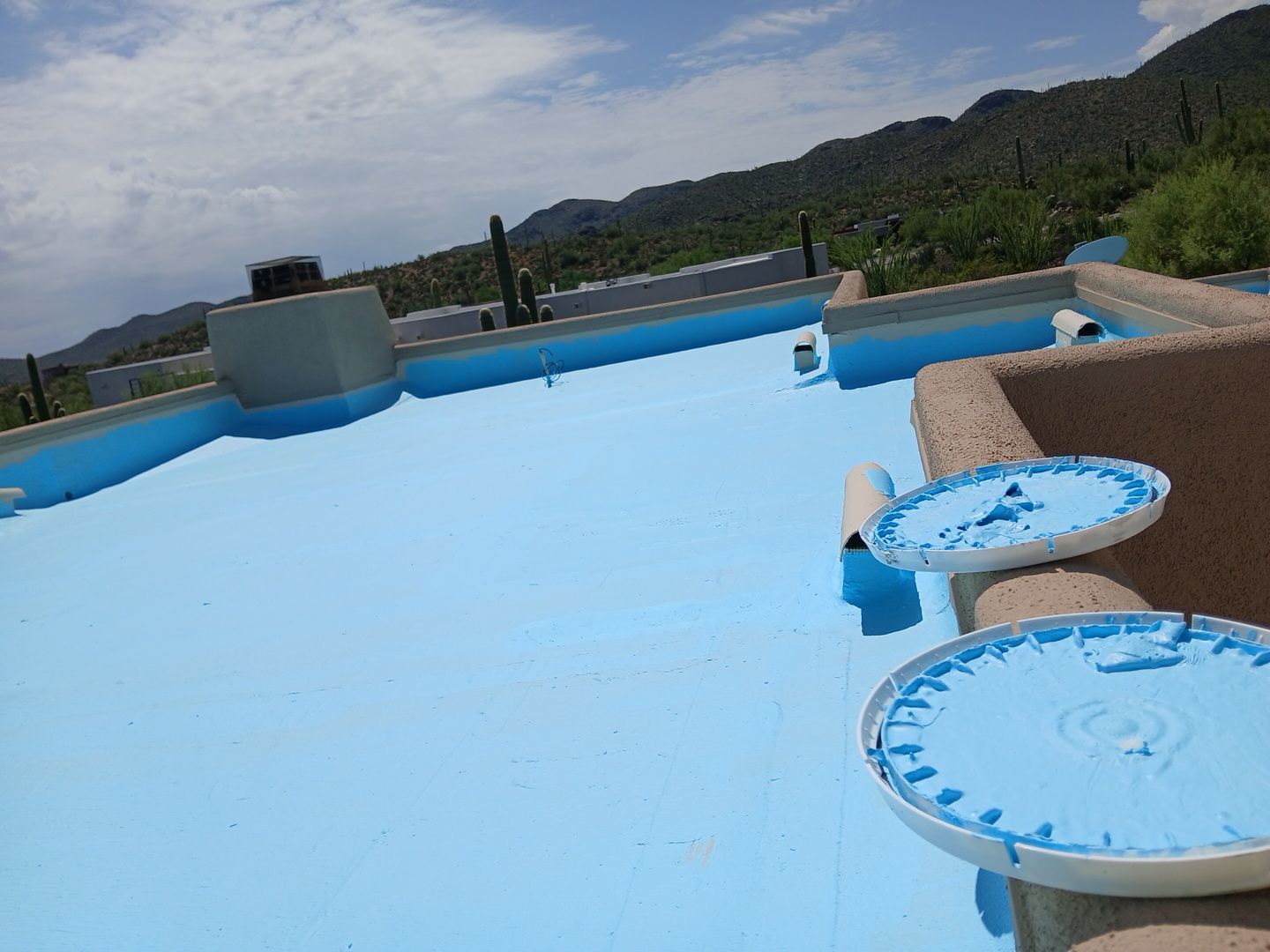 Residential Flat Roof Elastomeric Coating and Restoration in Tucson by West Coast Roofing AZ