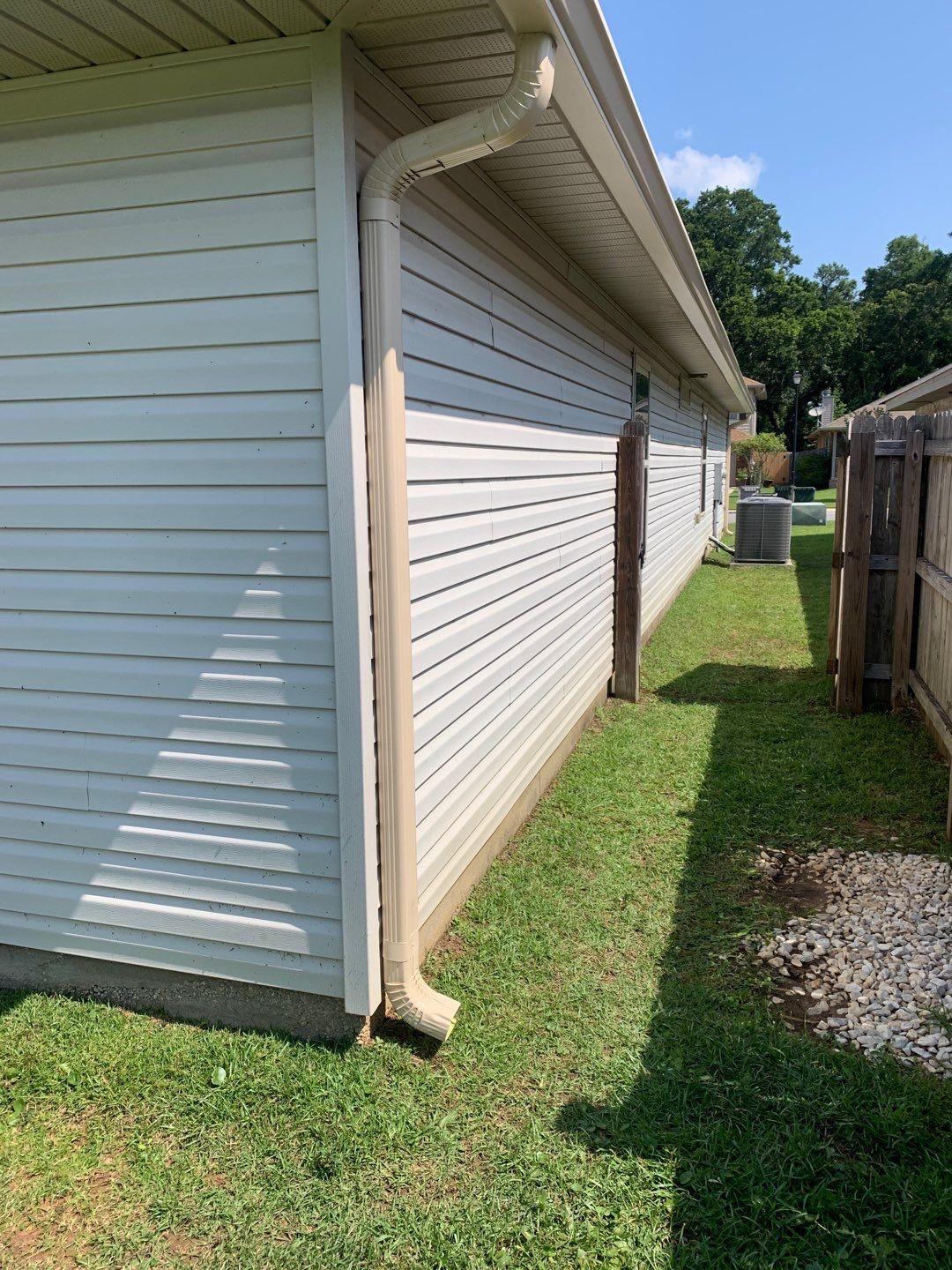 Sand Tone Color Gutter Installation in Pensacola FL by Gutter Professors