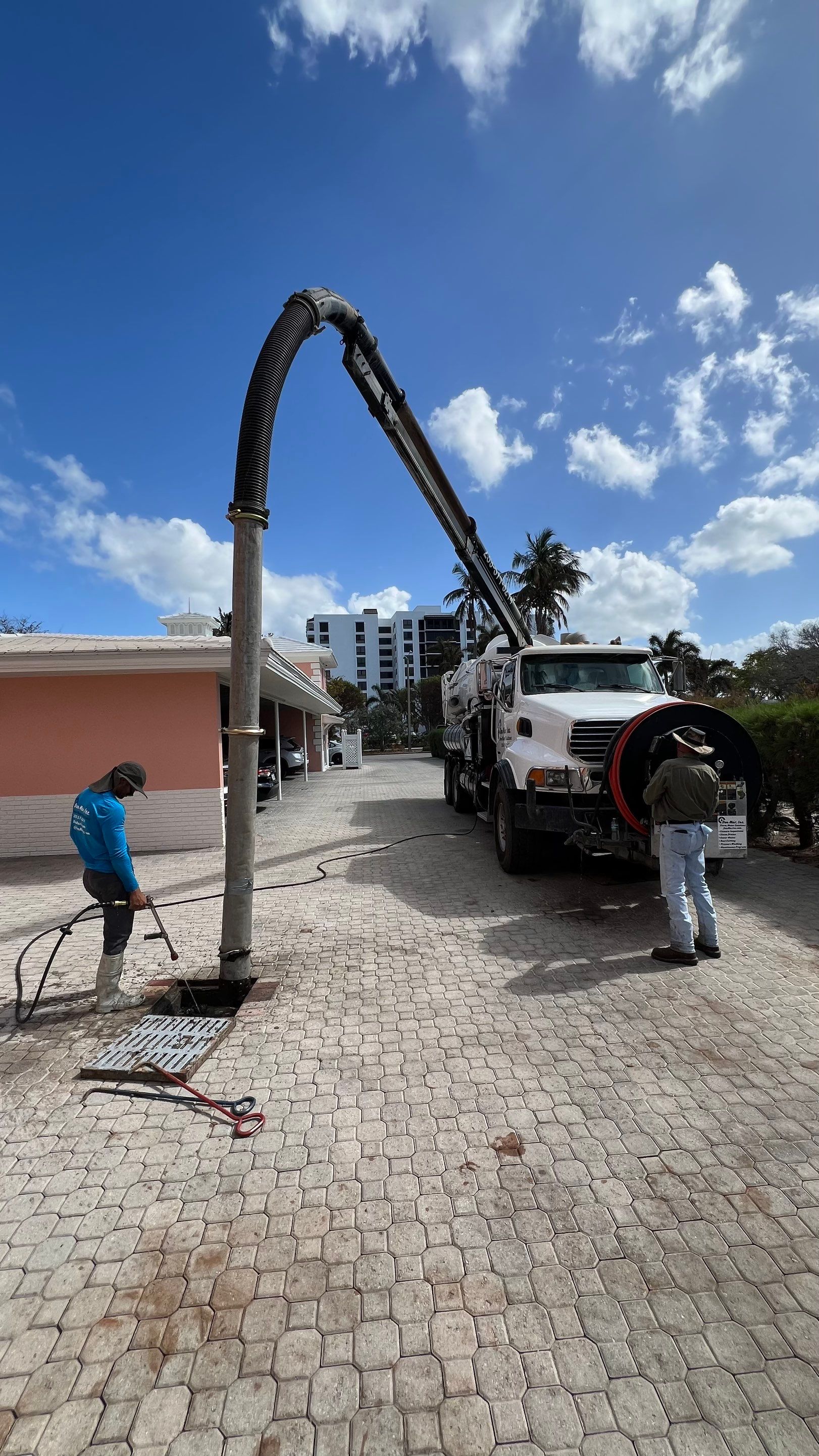 Catch Basin Cleaning After Hurricane Milton Naples Condo by APS Power & Water