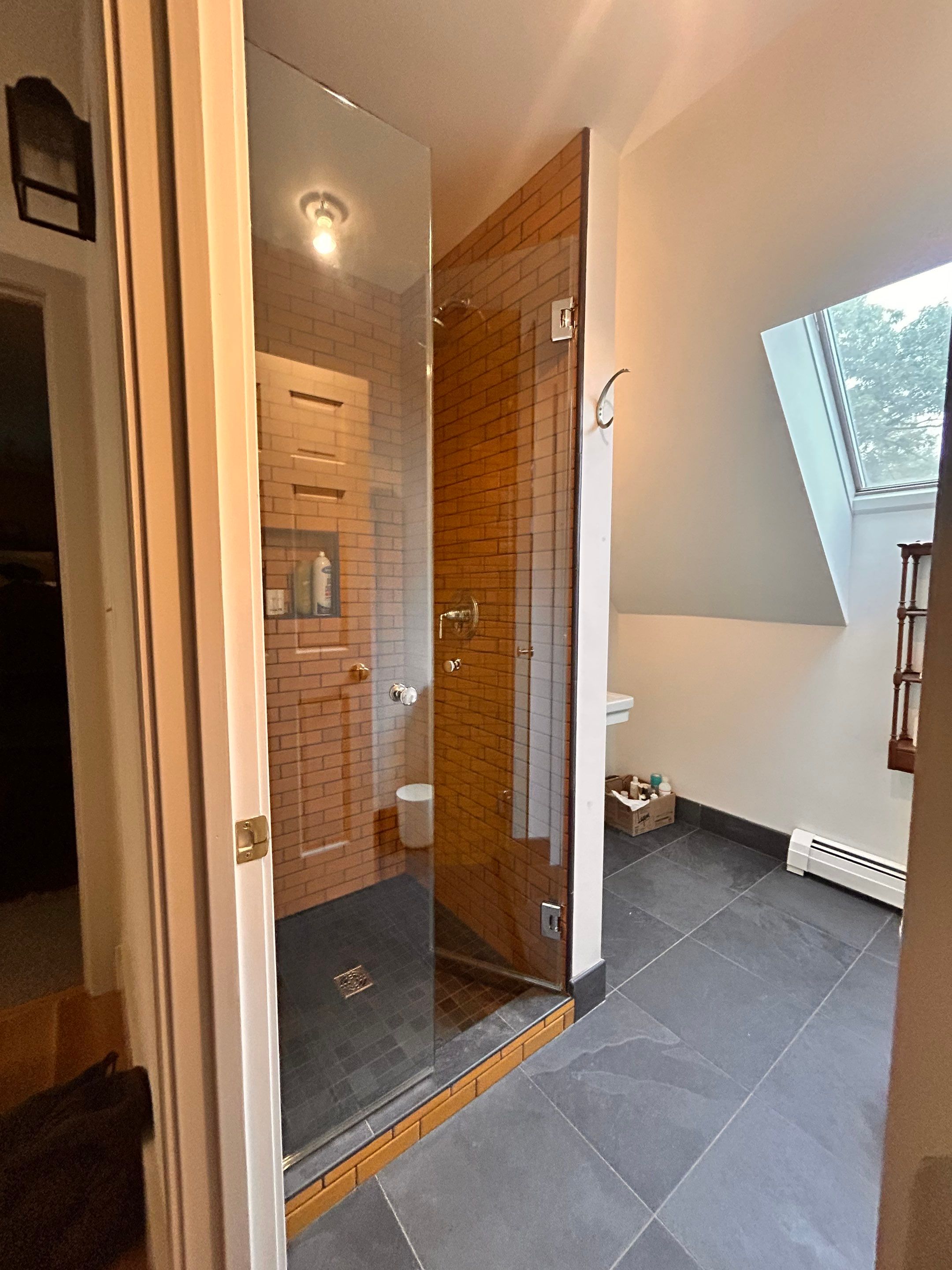 French Door Shower using Tempered Shower Glass by Cheshire Glass Company