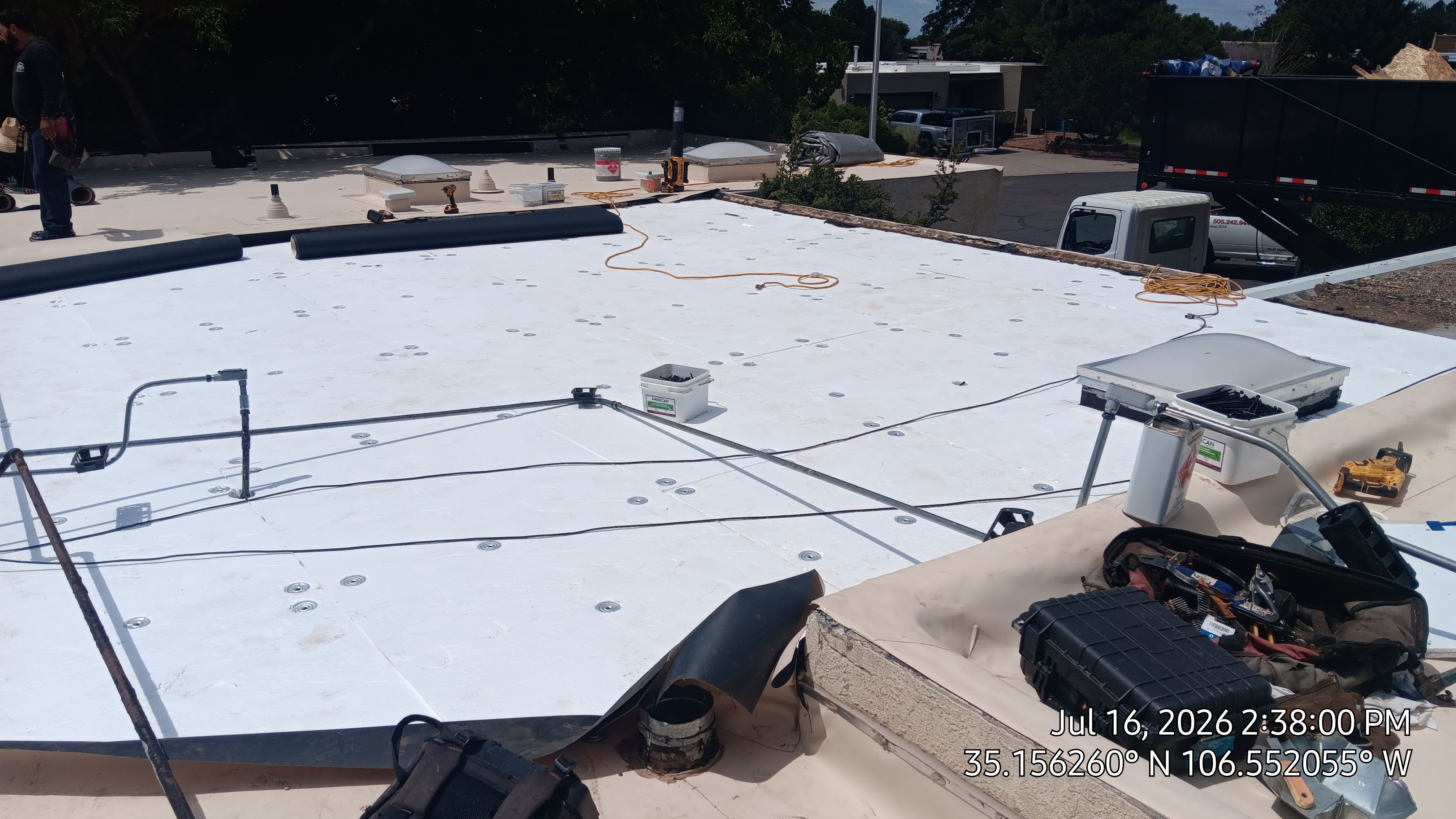Albuquerque TPO Roof Replacement in the Northeast Heights EPS Slope and Custom Skylights by Doyle Roof Masters Inc