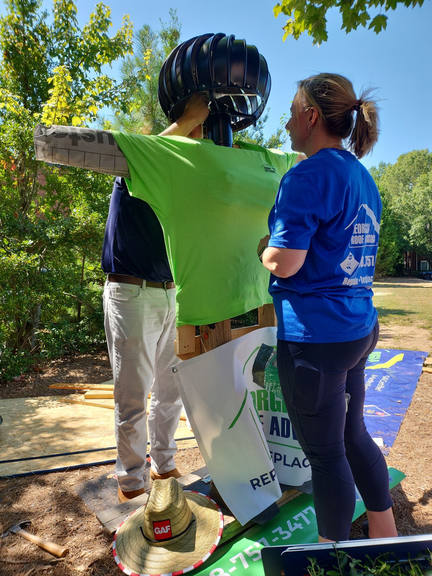 Annual Roofing Material Squarecrow Builds in Marietta Square by Georgia Roof Advisors
