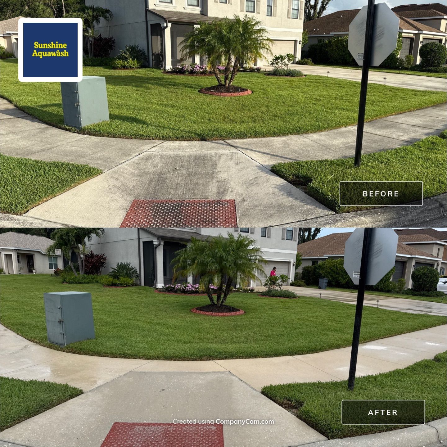 Large Corner Lot Concrete Cleaning in Old Mill Preserve – Palmetto, FL by Sunshine AquaWash