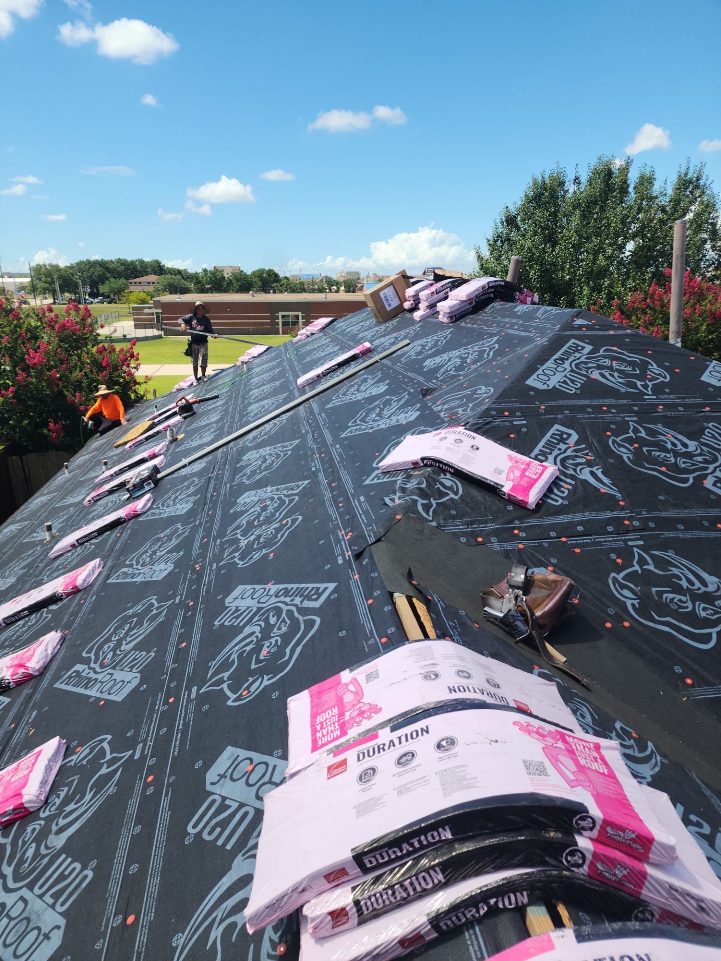 Residential Roof Installation using Owen's Corning Duration (Lifetime) Shingles by Roof Repair Company