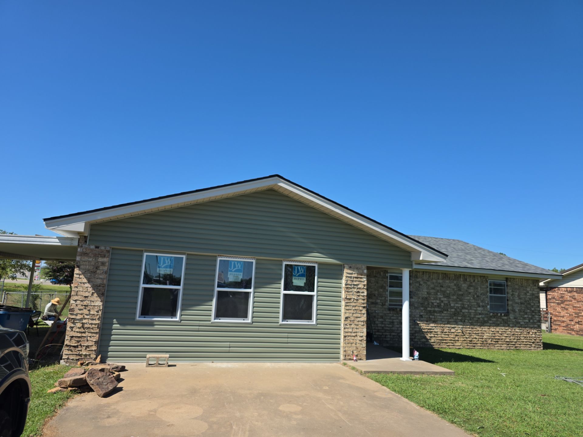 New roof & siding and interior repairs paid by insurance. Along with new roof sheathing.  by In & Out Construction & Remodeling, LLC