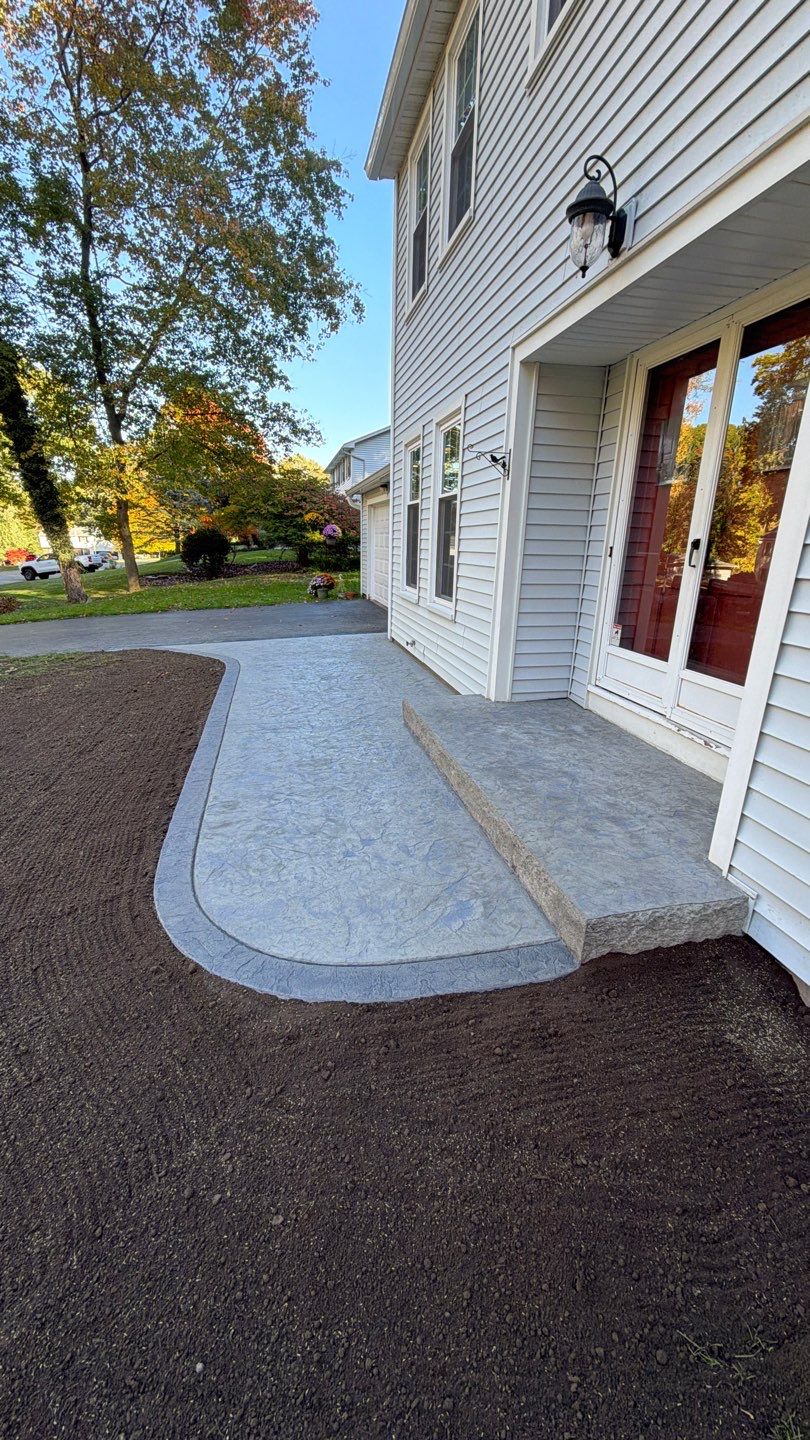 Oxford Slate Stamp w/ Border Walkway by NG Masonry & Construction LLC