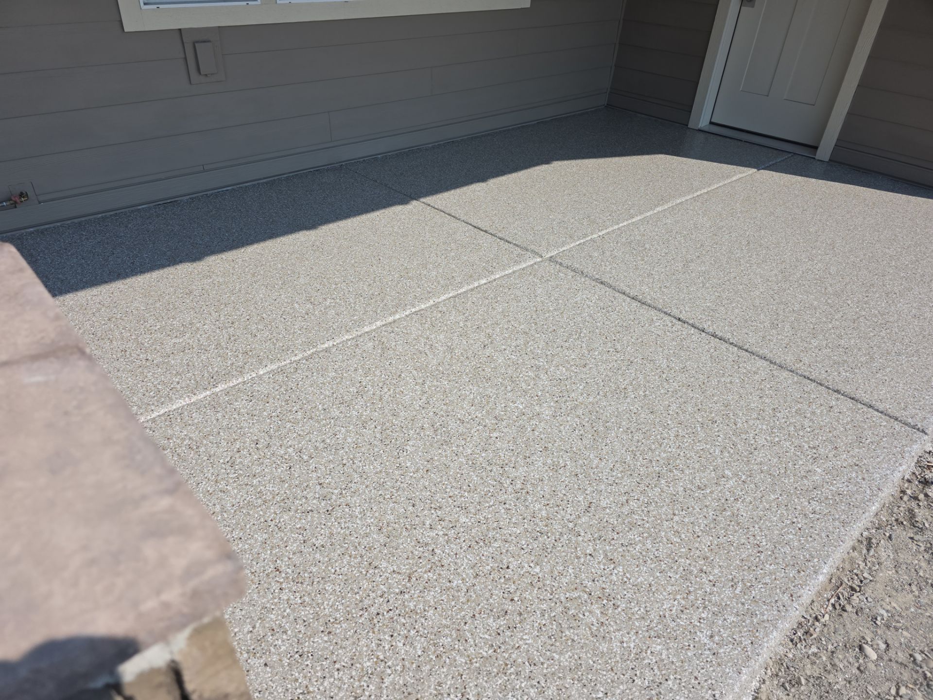 Patio Transformation using Pebble Beach by Croc Coatings, LLC