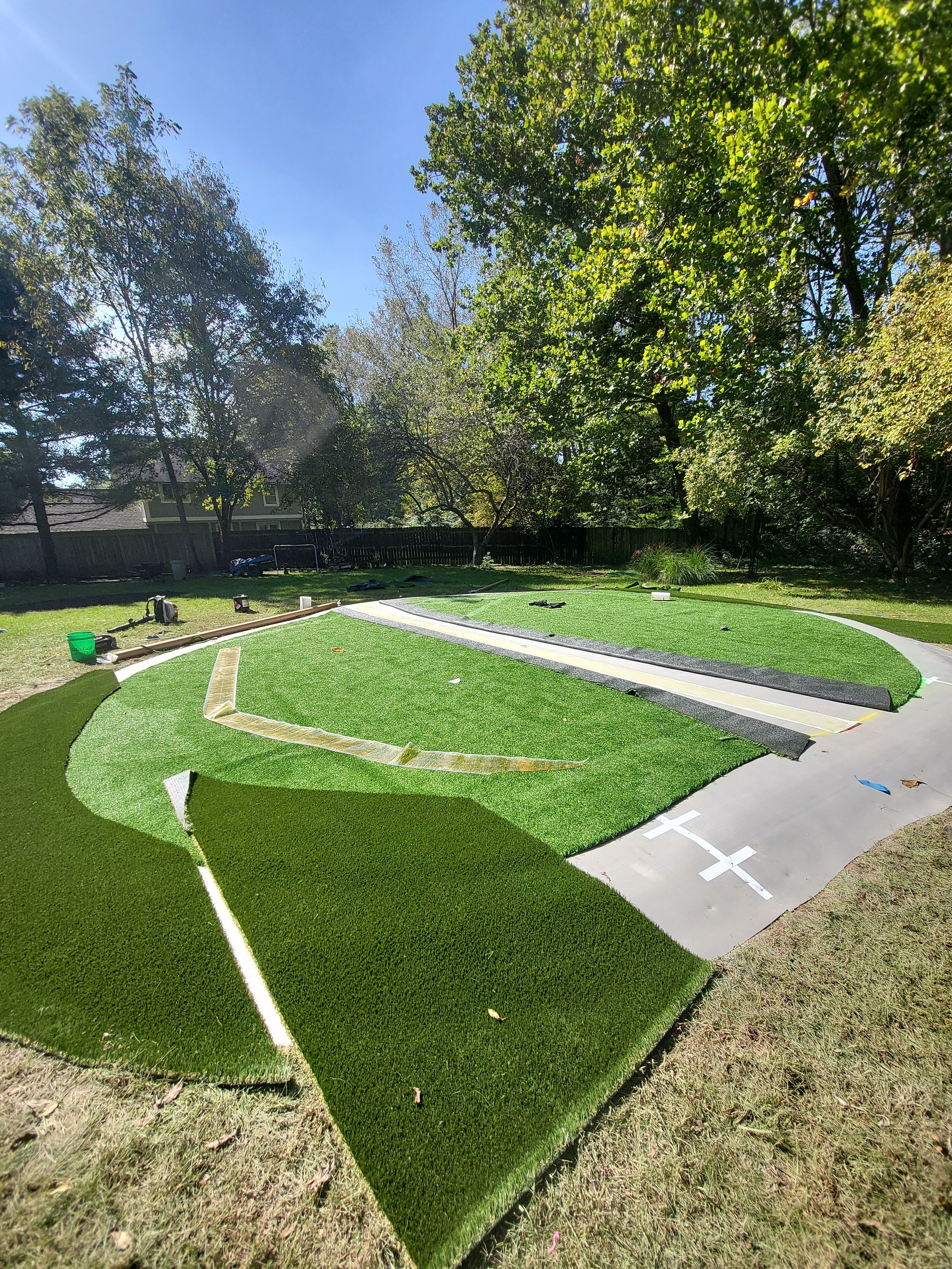 Custom Synthetic Putting Green Installation for Aspiring Collegiate Golfer in Worthington, Ohio by Southwest Greens Midwest