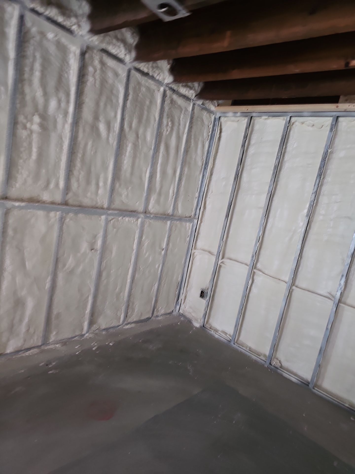 Basement Exterior Walls using Closed Cell Spray Foam by NYS Foam & Energy