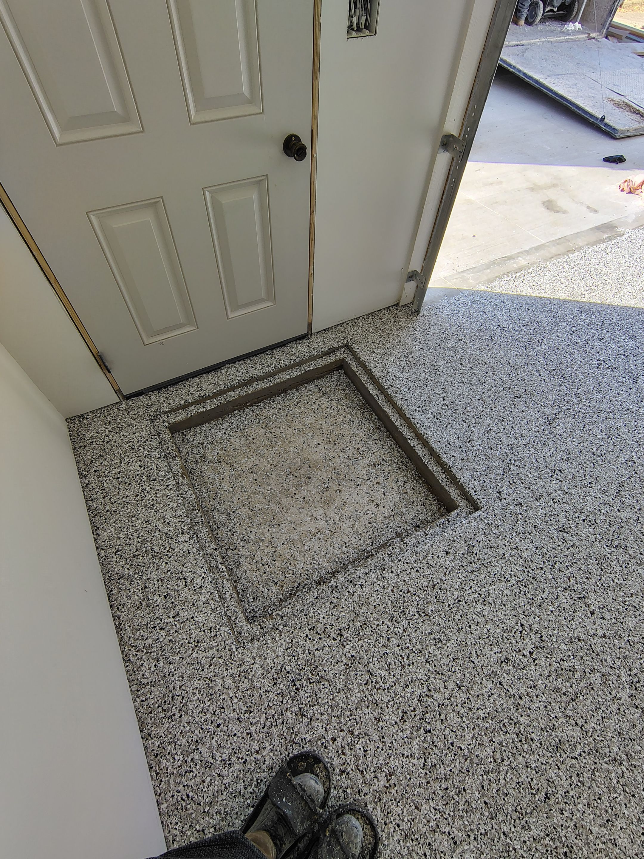 Custom Garage and Basement Epoxy Floor Coating in Menno by Select Painting, Coatings & Garage Cabinets