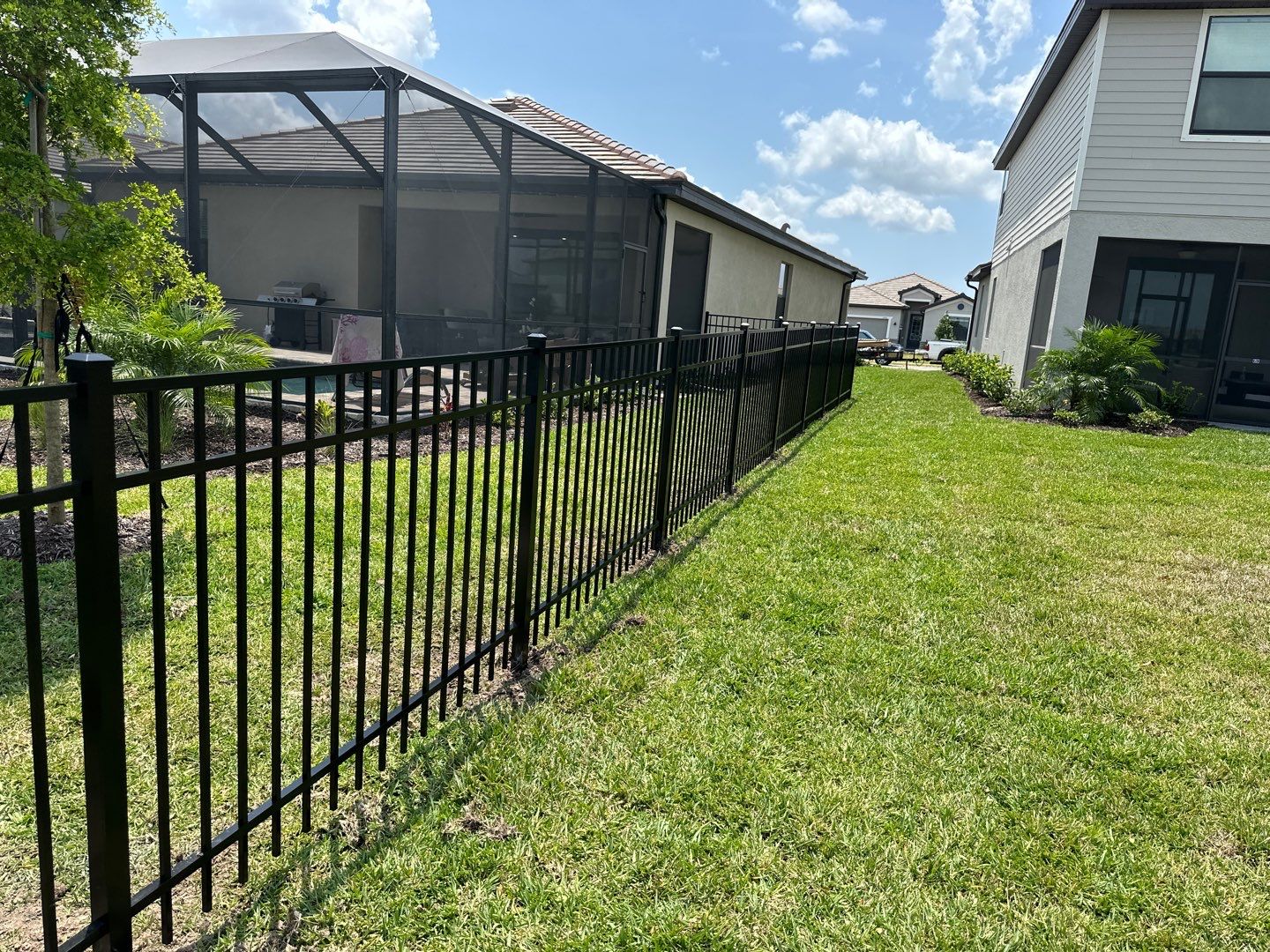 Aluminum Fence Installation using Black 3 Rail Aluminum Fence by Asap fence and gates, LLC