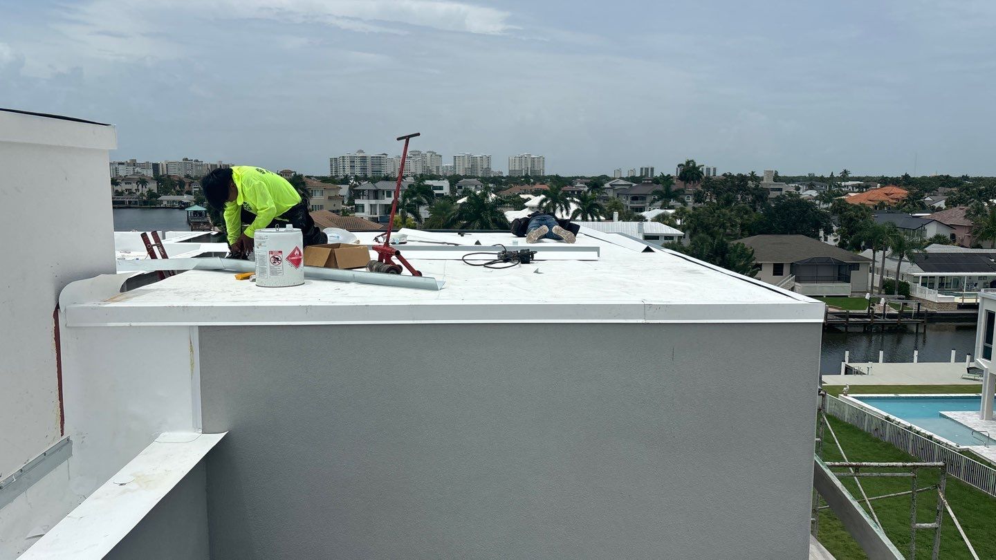 Residential Install of Flat TPO by International Roofing