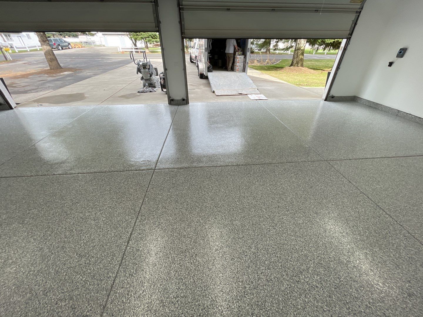 Garage Transformation using Slate Stone by Croc Coatings, LLC