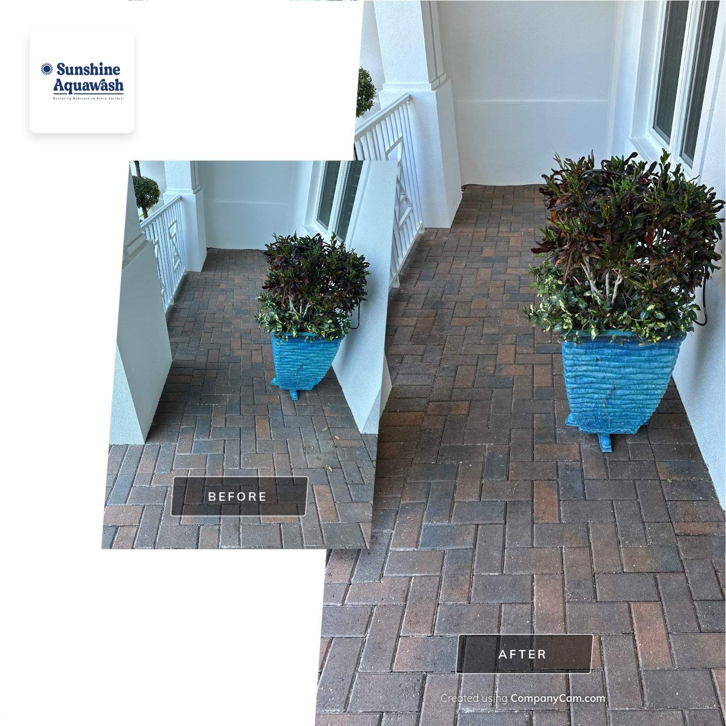 Paver Driveway Cleaning in Winding River Community, Bradenton, FL by Sunshine AquaWash